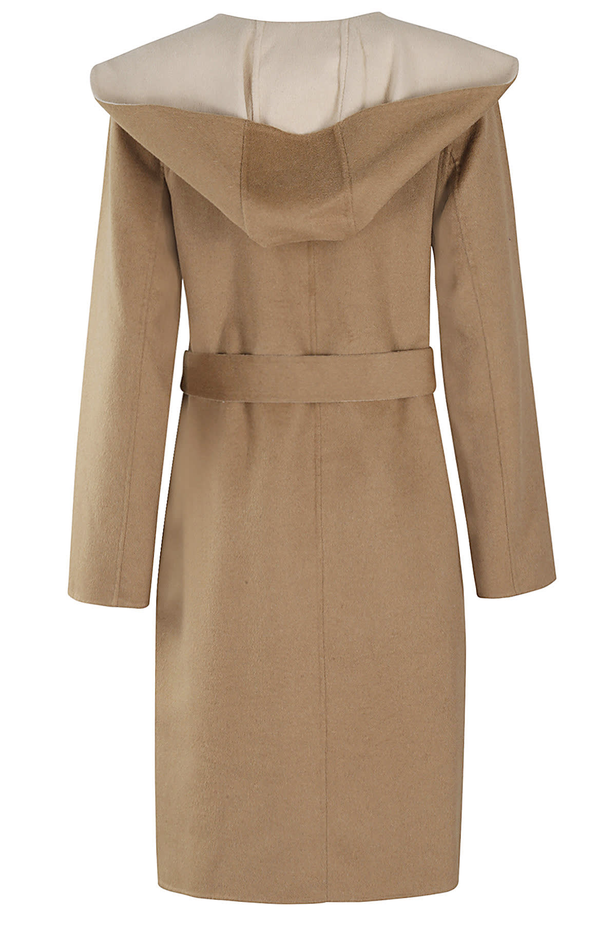 Shop Michael Michael Kors Hooded Wool Wrap Coat In Dark Camel Bone