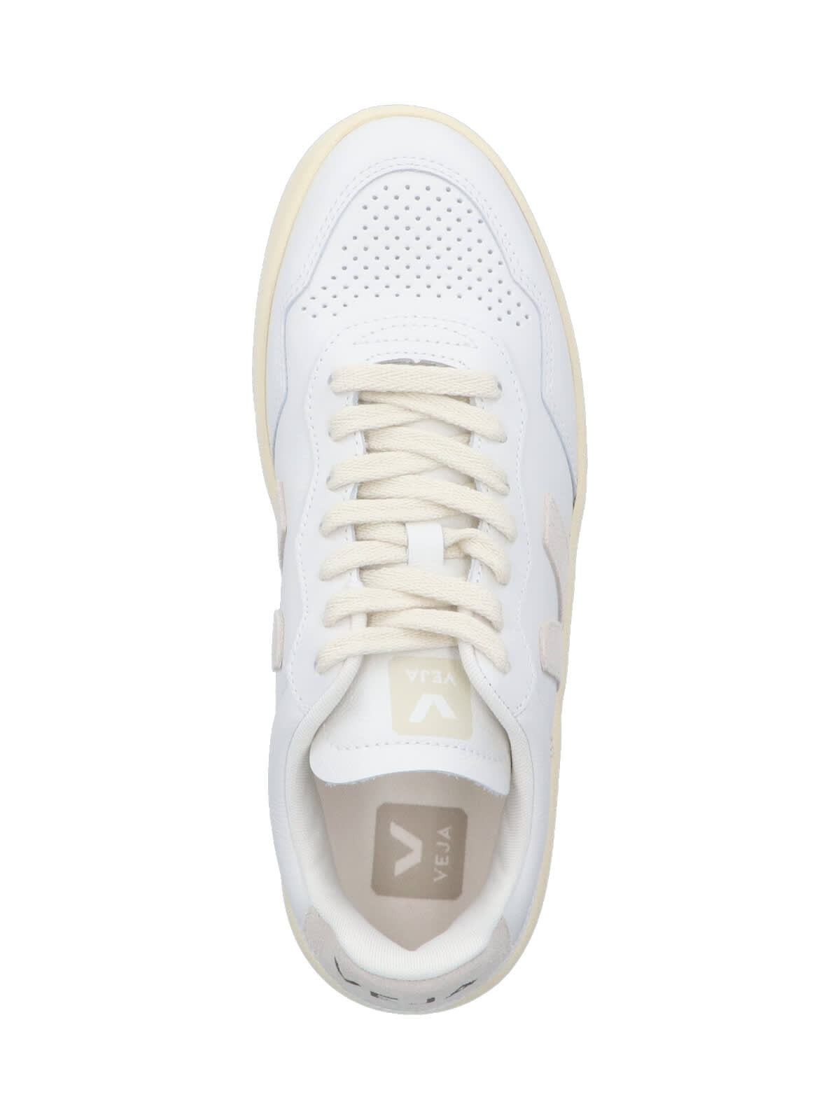 Veja V-90 O. T. Leather Sneakers In White