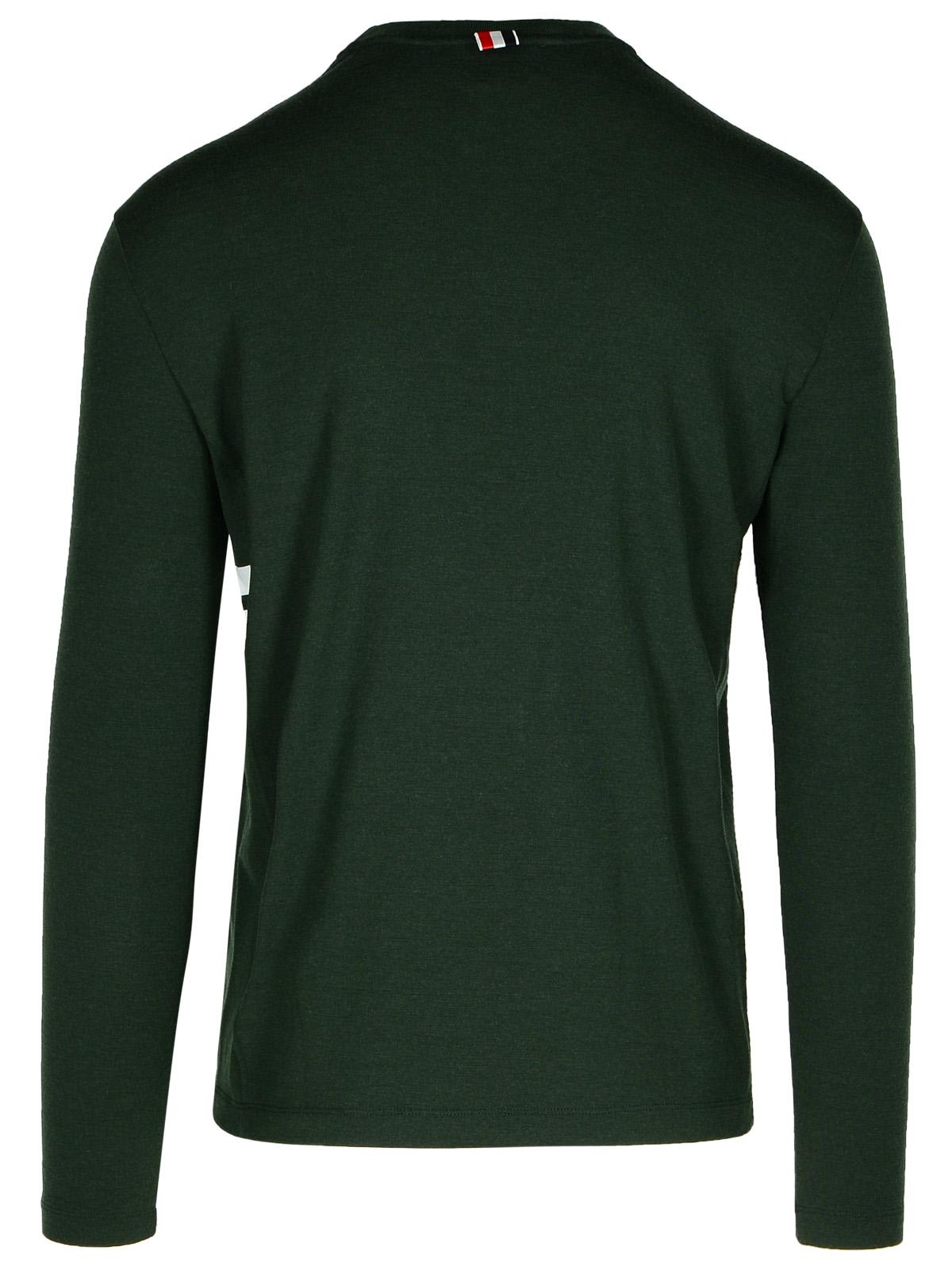 Shop Thom Browne Green Wool T-shirt