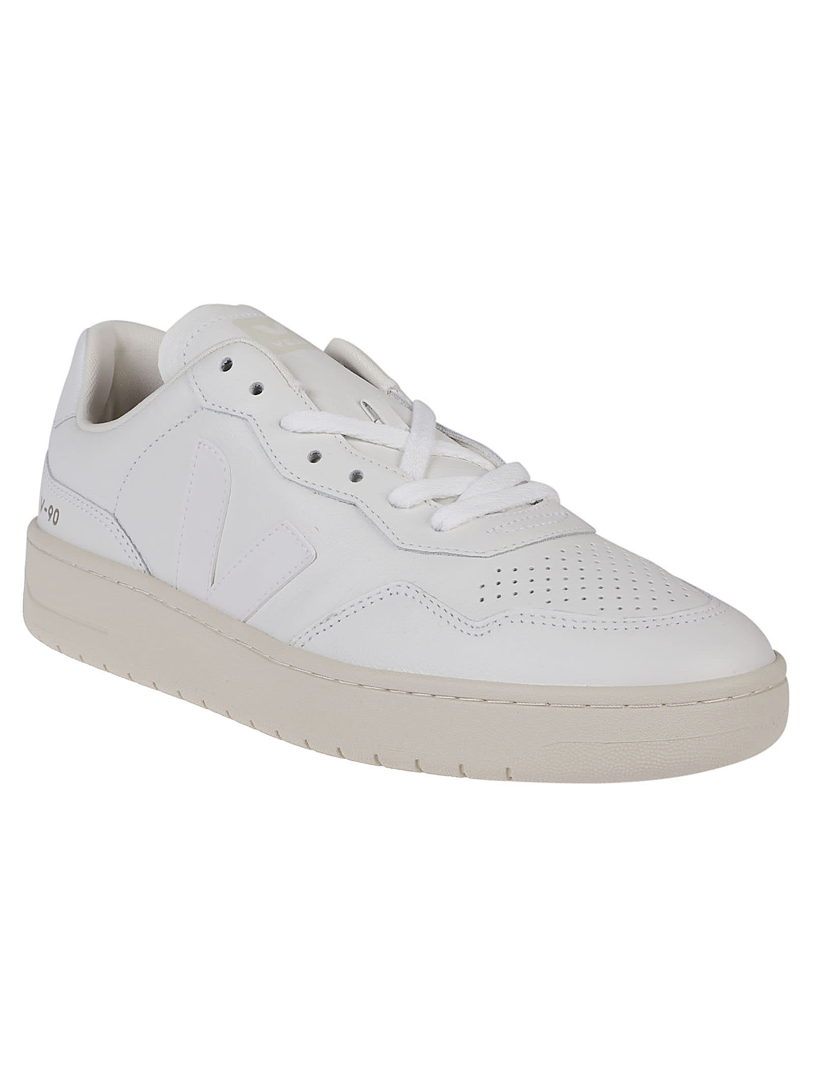 Shop Veja V-90 Sneakers In Extra White