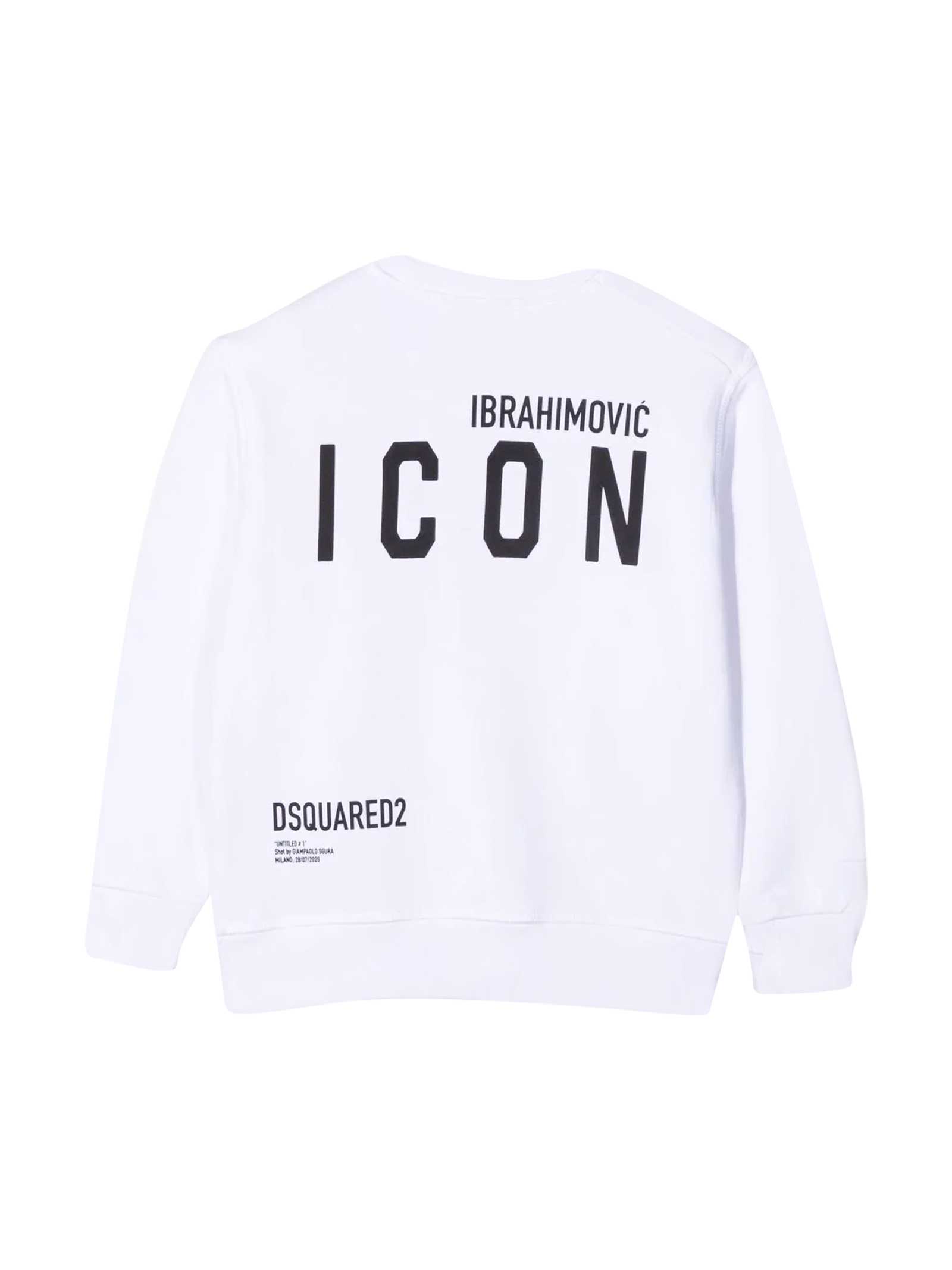 Shop Dsquared2 Ibrahimovic White Sweatshirt In Bianco