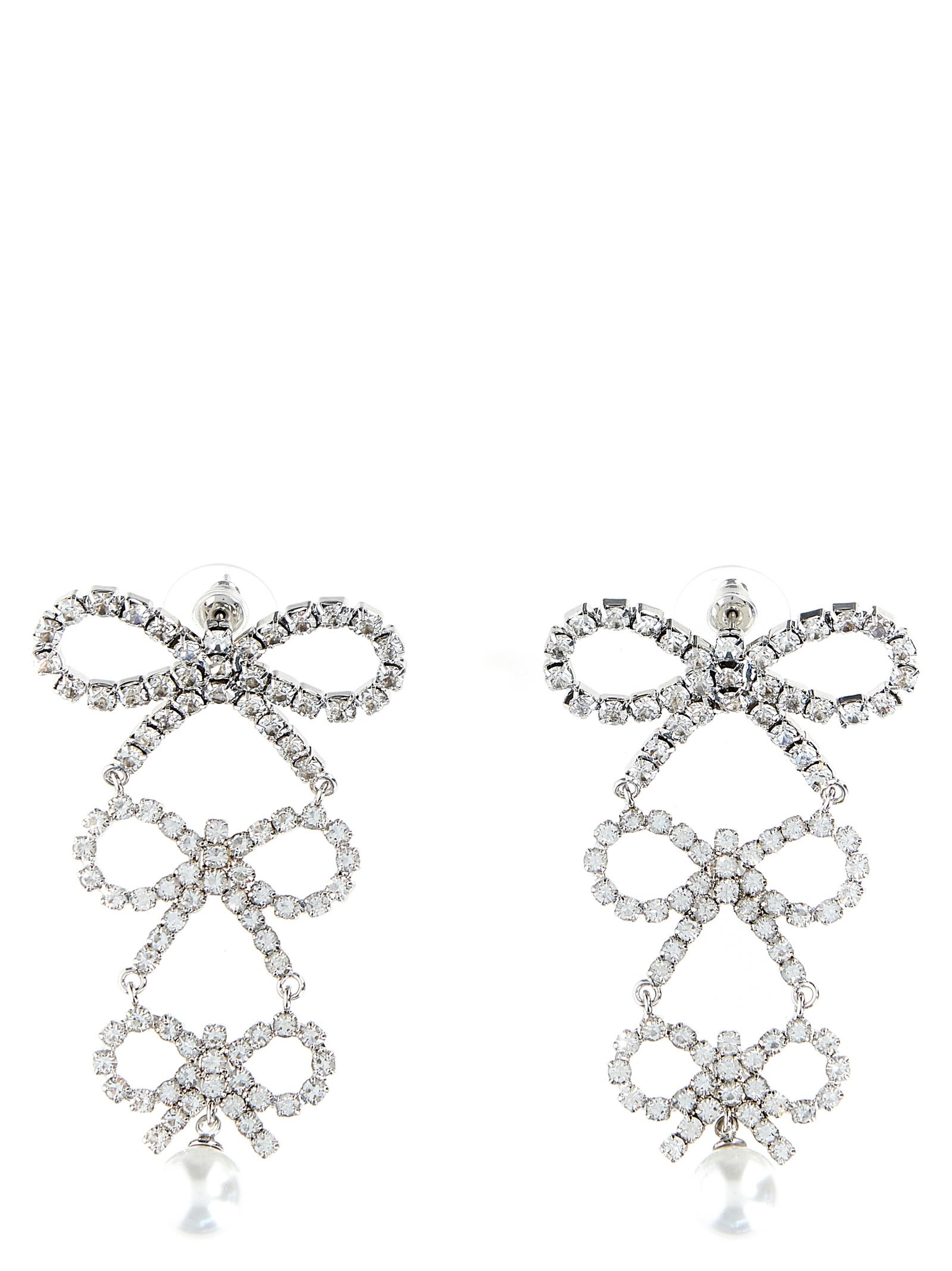 tiered Crystal Bow Earrings