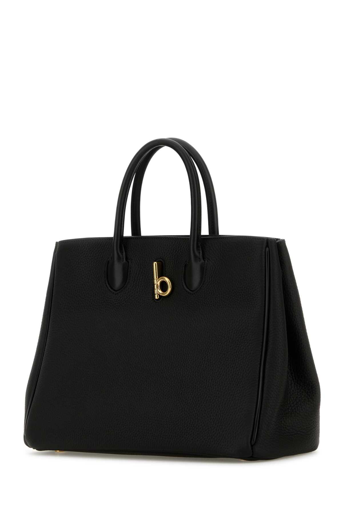 Shop Burberry Black Leather Small Rocking Horse Handbag