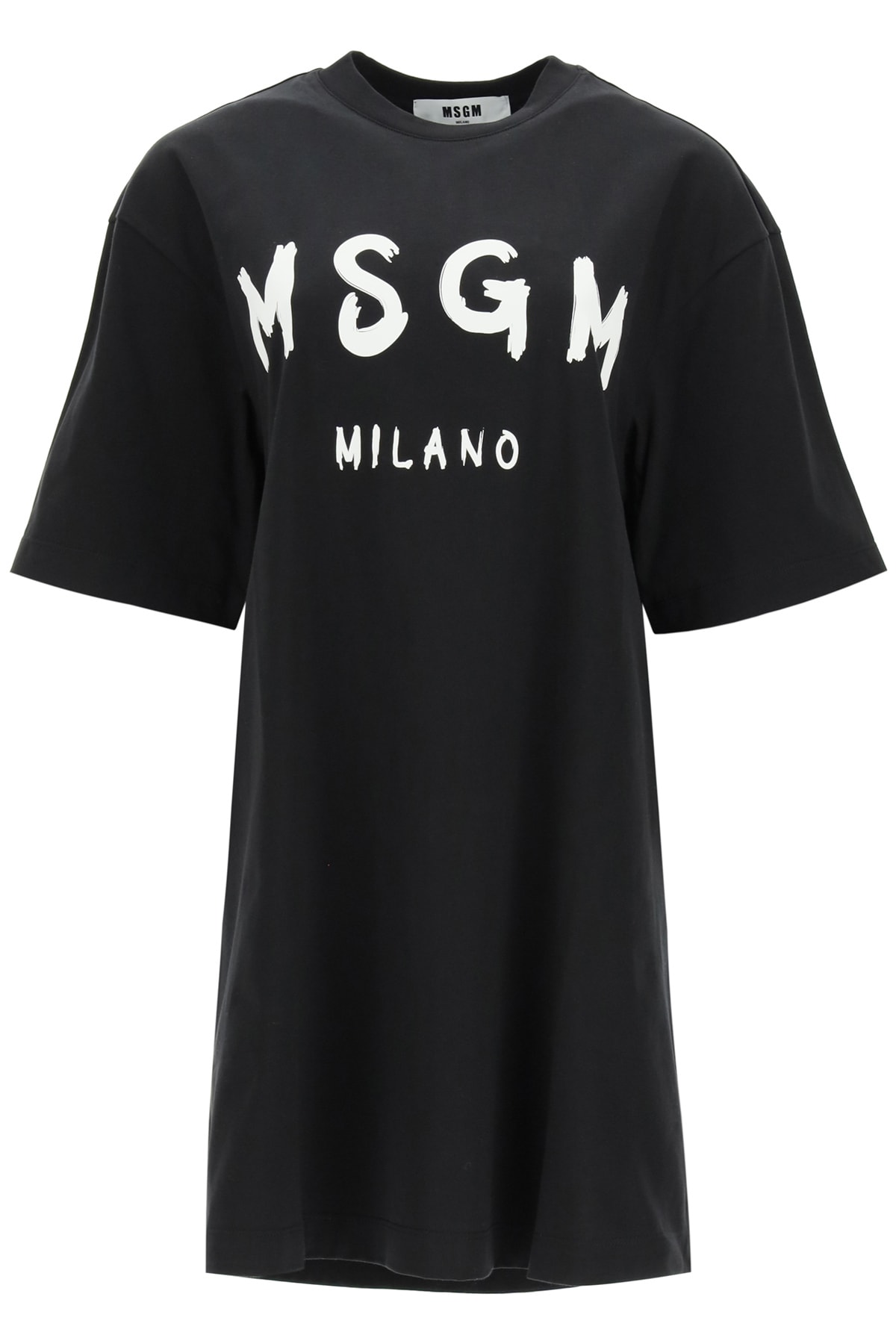 MSGM Round Neck Dress With Brushed Logo