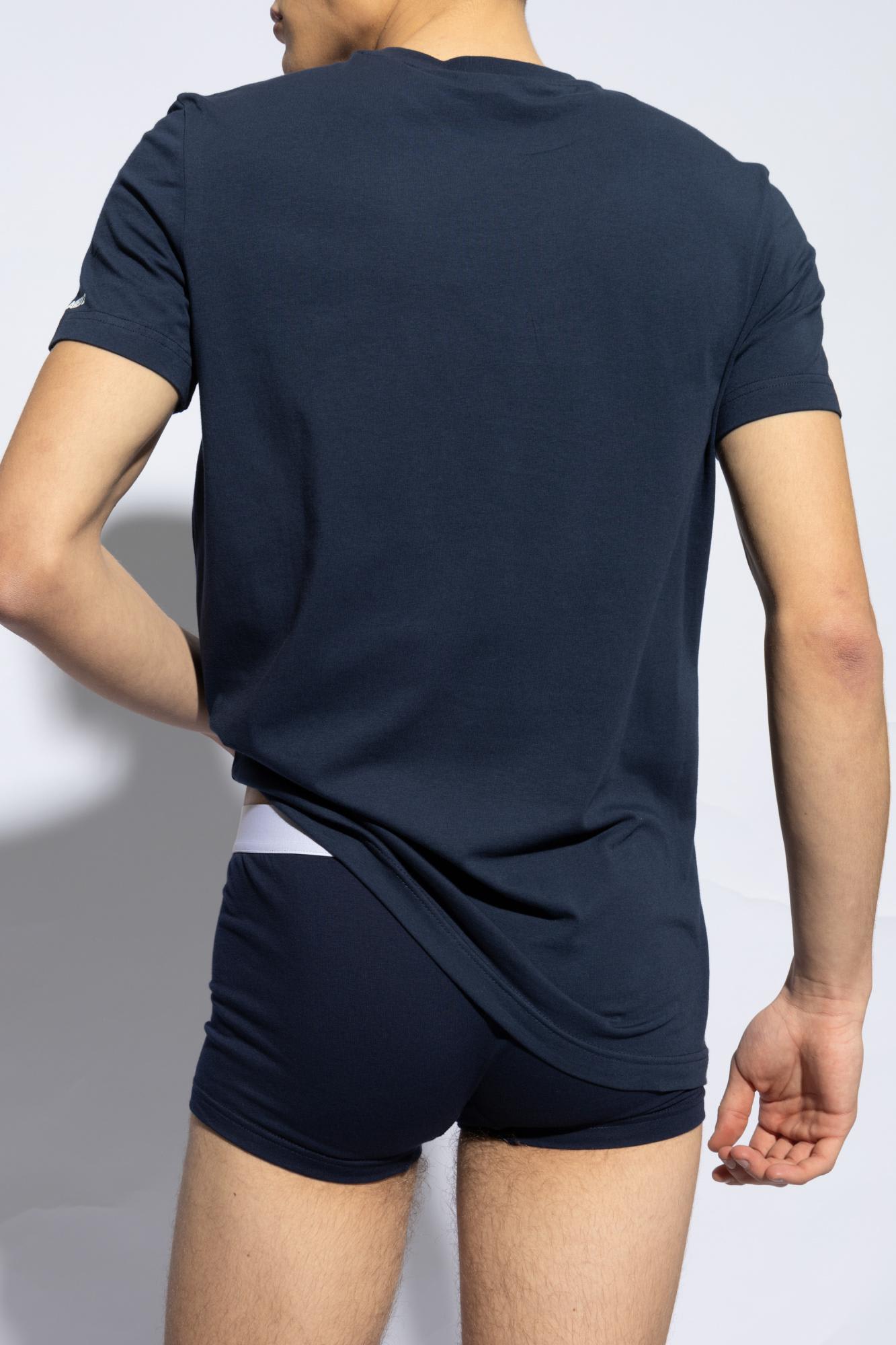 Dsquared2 Stretch-cotton Lounge T-shirts (pack Of Two) In Blue/white