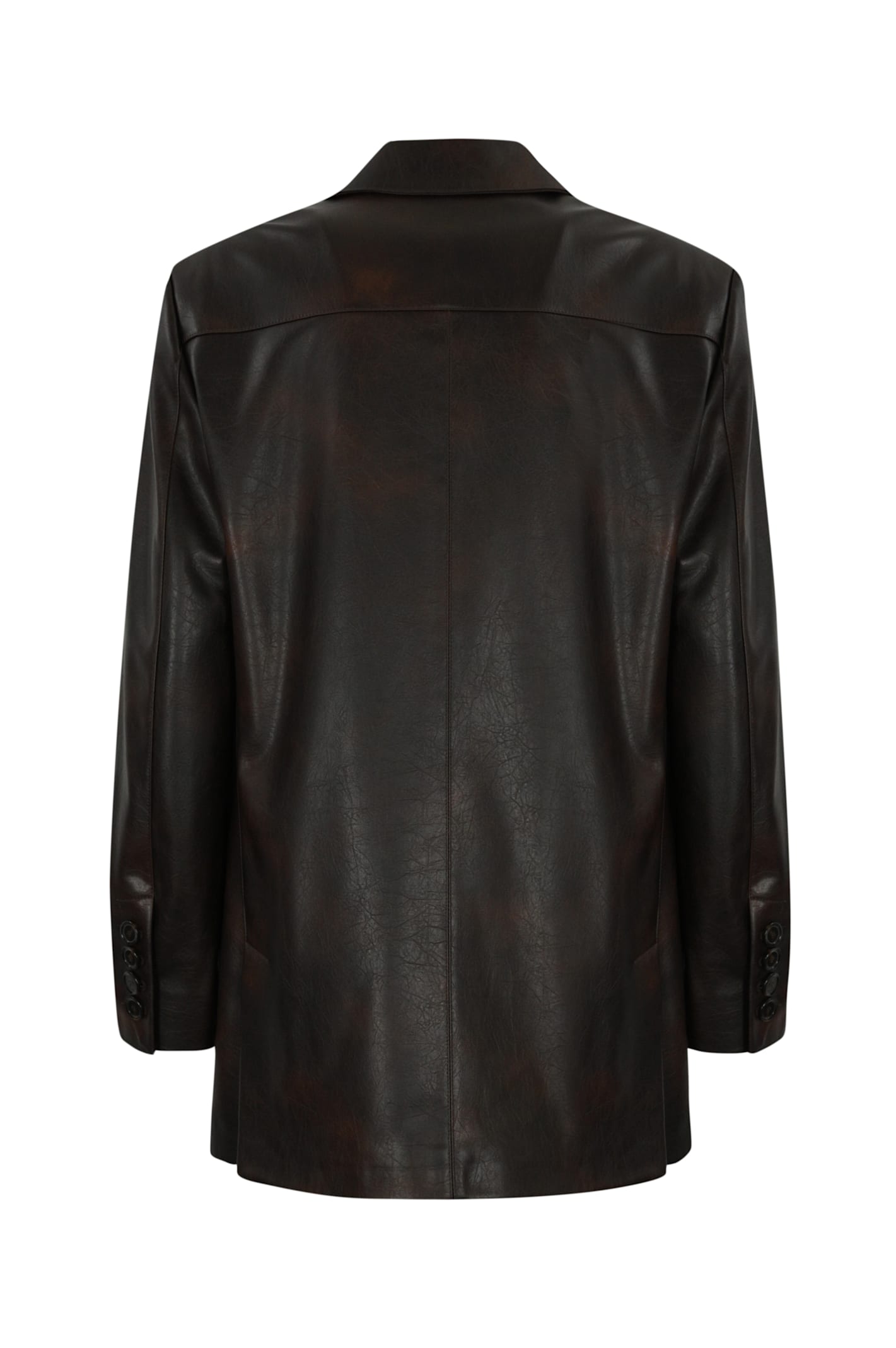 Shop Pinko Blazer In Leather-effect Fabric In Marrone-chicco Di Caffe