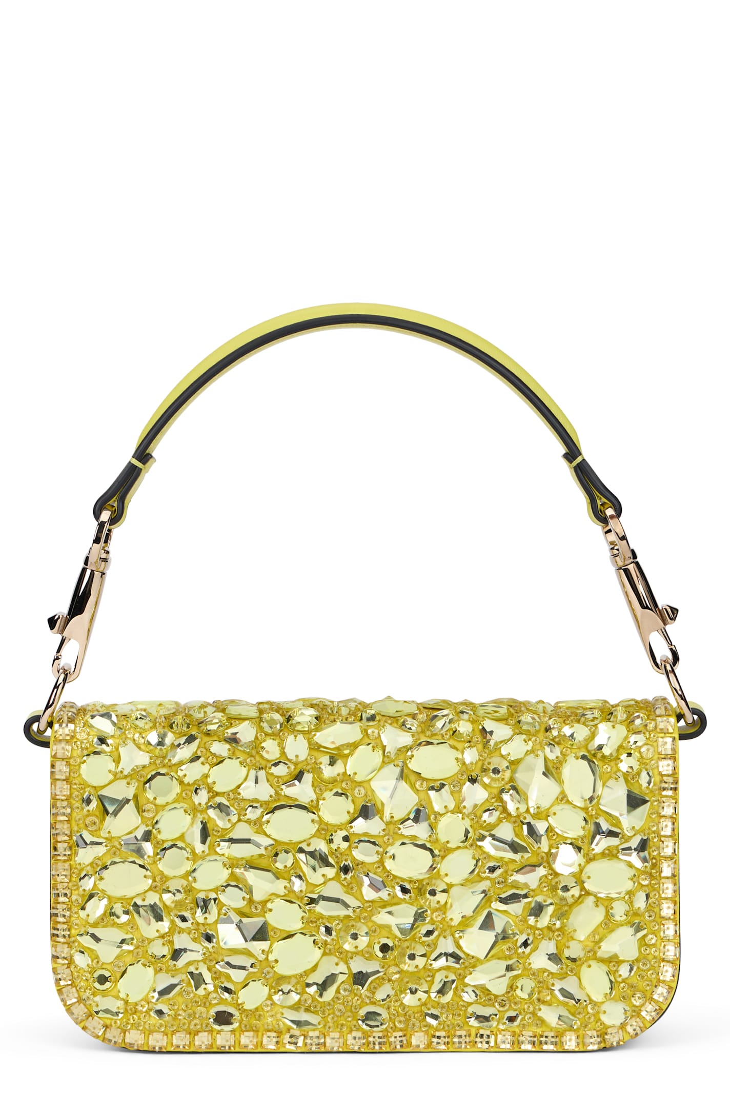 Valentino Crossbody Bag With Jewel Applications In Yellow