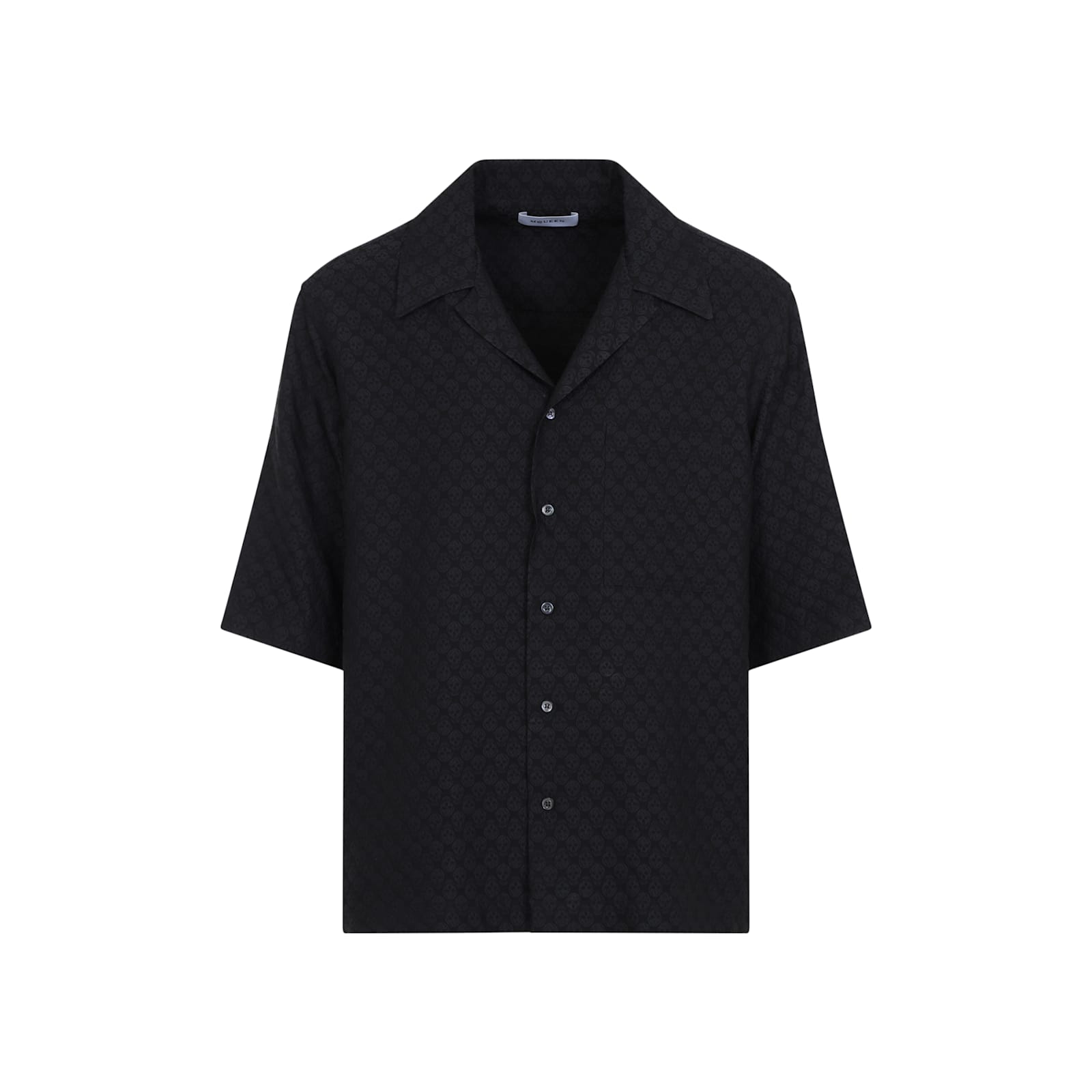 Alexander Mcqueen Viscose Shirt With Subtle Skull Pattern In Black