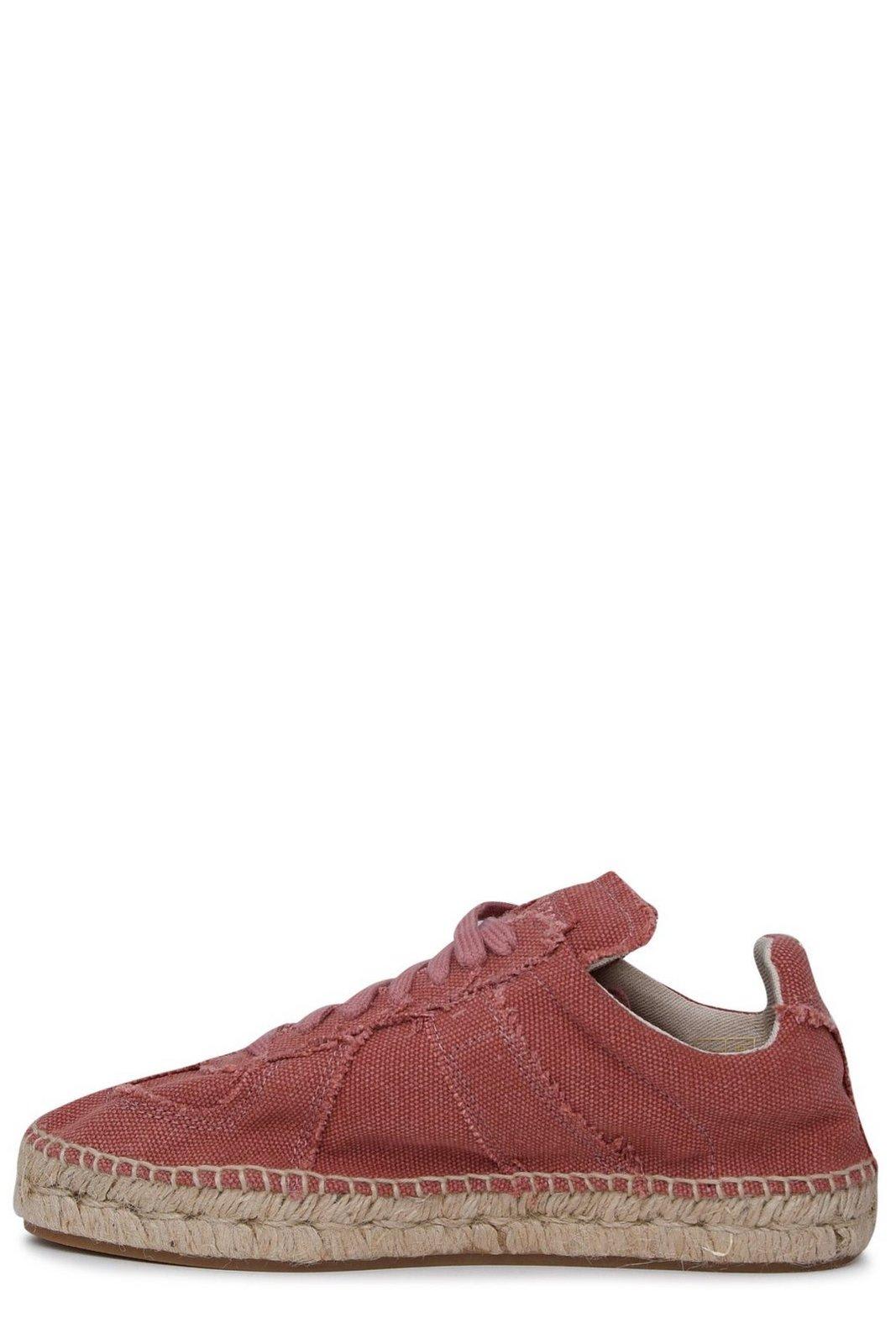 Shop Maison Margiela Espadrille-sole Lace-up Sneakers In Pink
