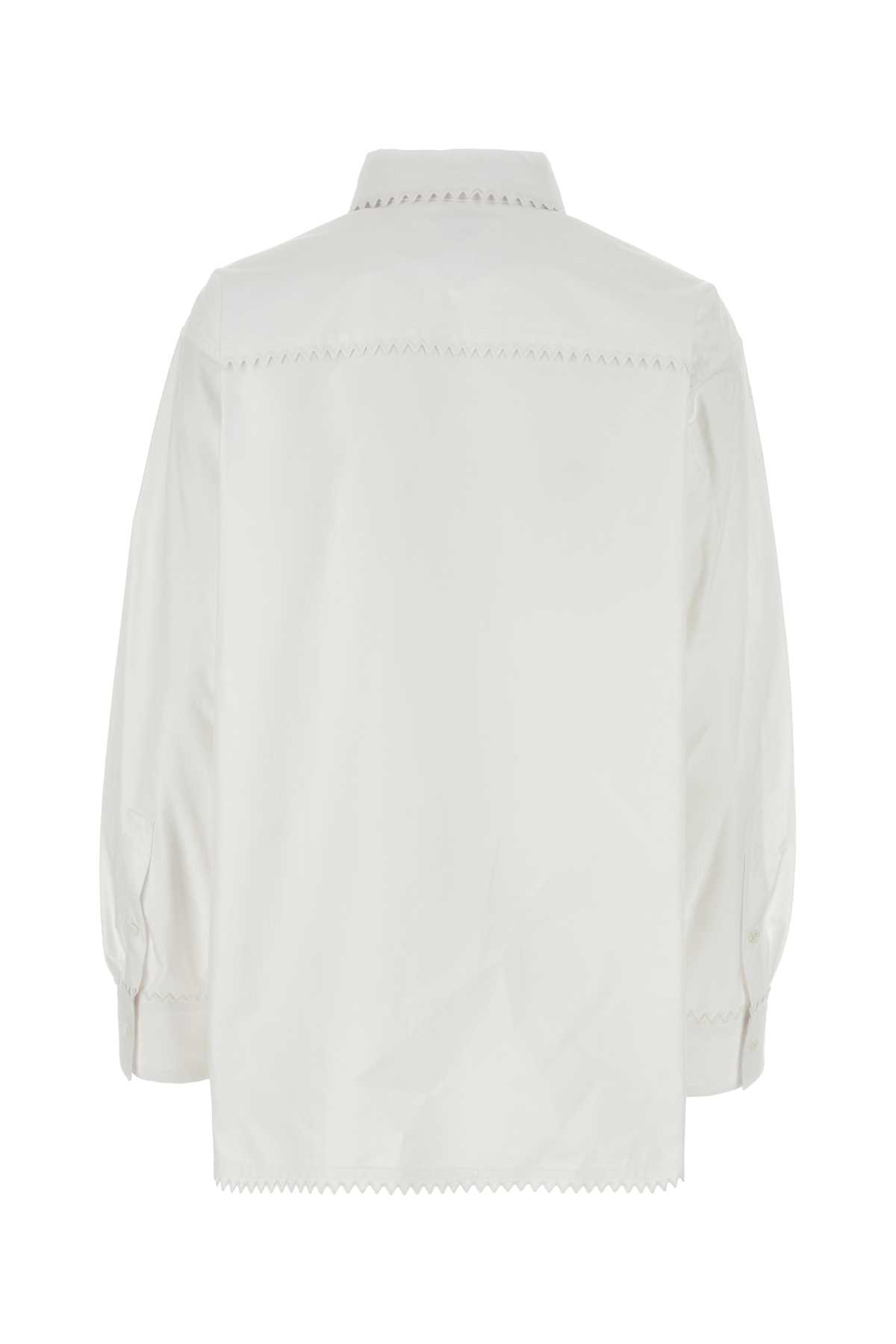 Shop Bottega Veneta White Oxford Shirt