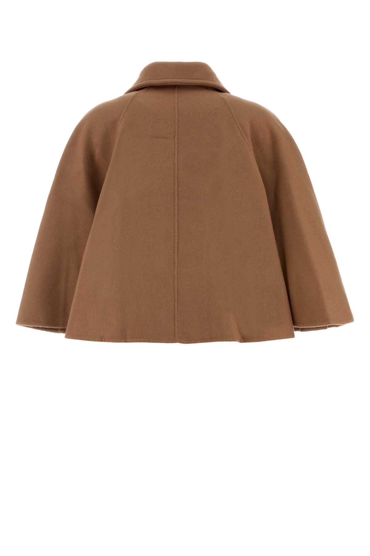 Zimmermann Peach Wool Blend Hypnotic Cape In Brown