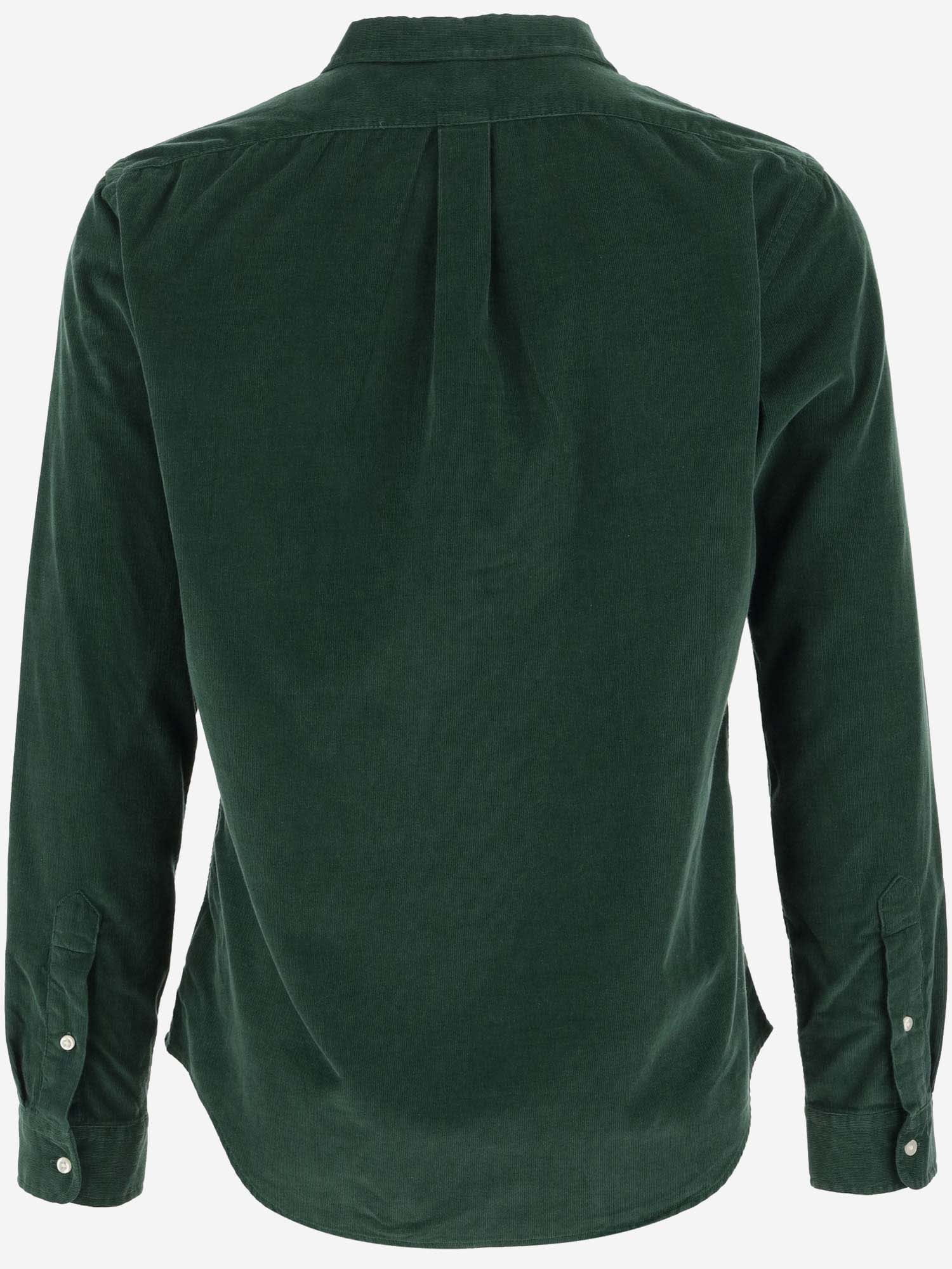 Shop Polo Ralph Lauren Cotton Shirt With Logo In Green