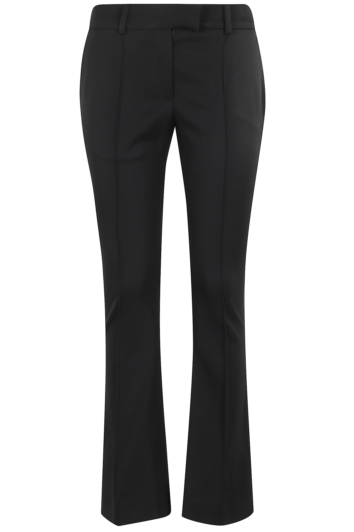 Attico Flared Trousers With Back Pocket And Side Pockets In Black
