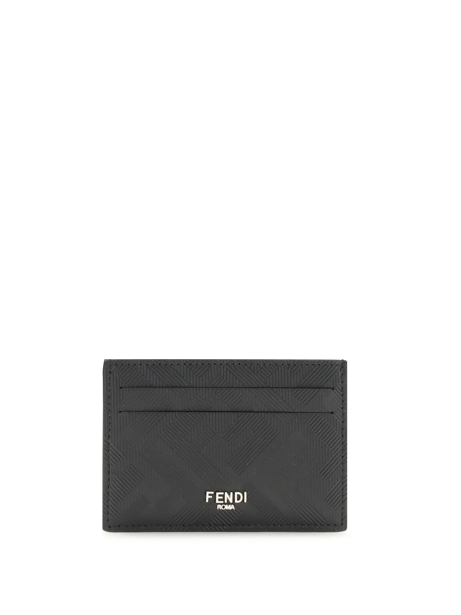 Fendi Men Slim Shadow Card Holder In Black