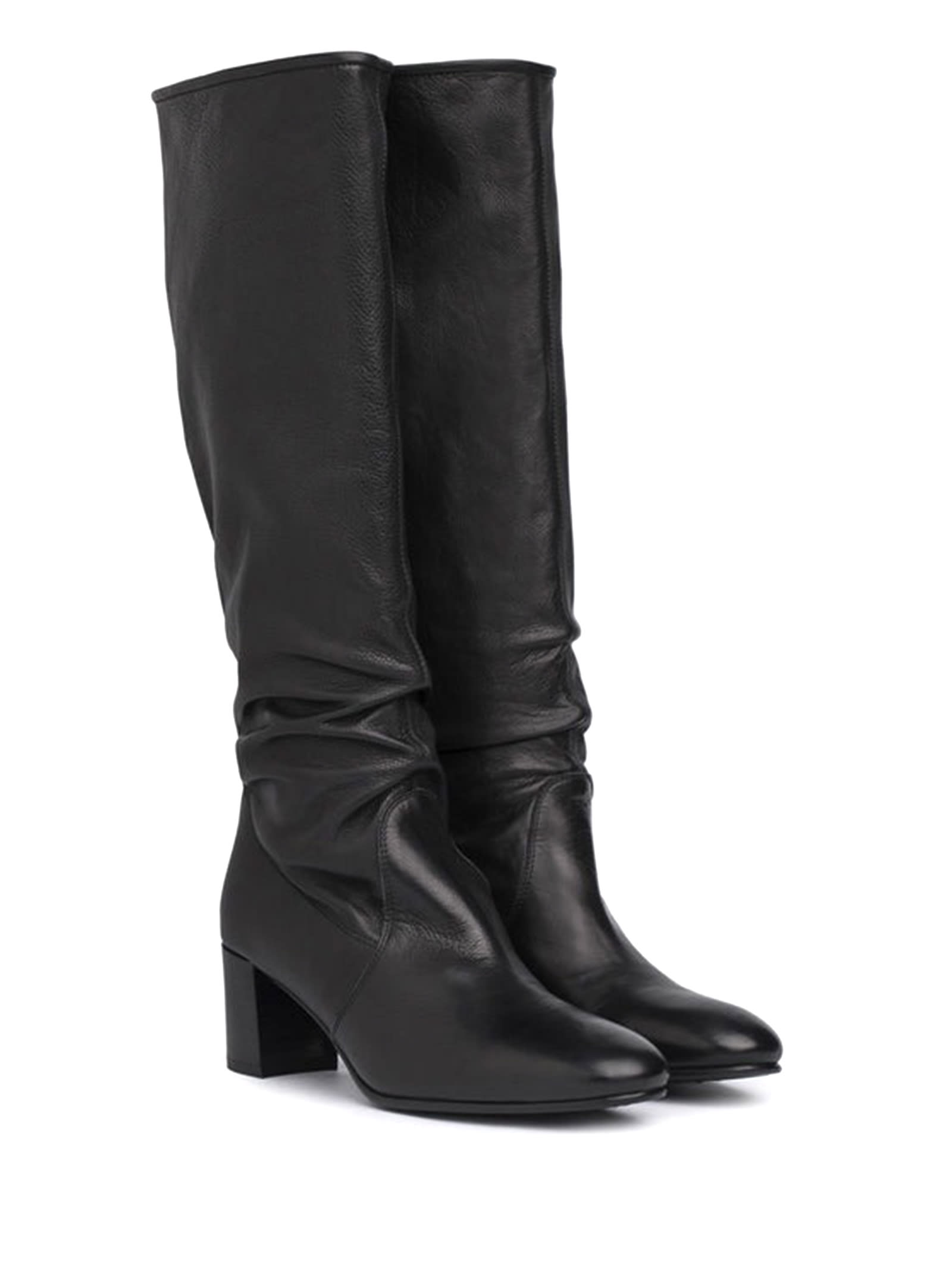 Shop Pedro Garcia Black Leather High Heel Boot