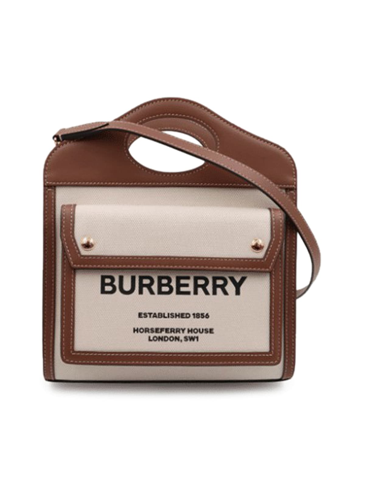 Shop Burberry Ll Mn Pocket Bag Ll6 Womens Bags In Natural Malt Brown