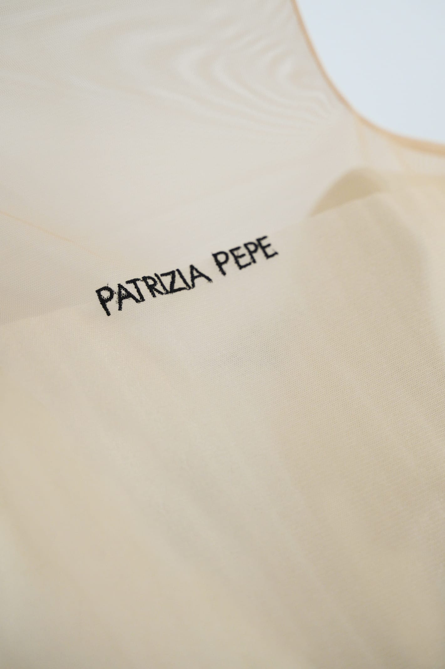 Shop Patrizia Pepe Tulle Sweater With Embroidery In Nude Tattoo