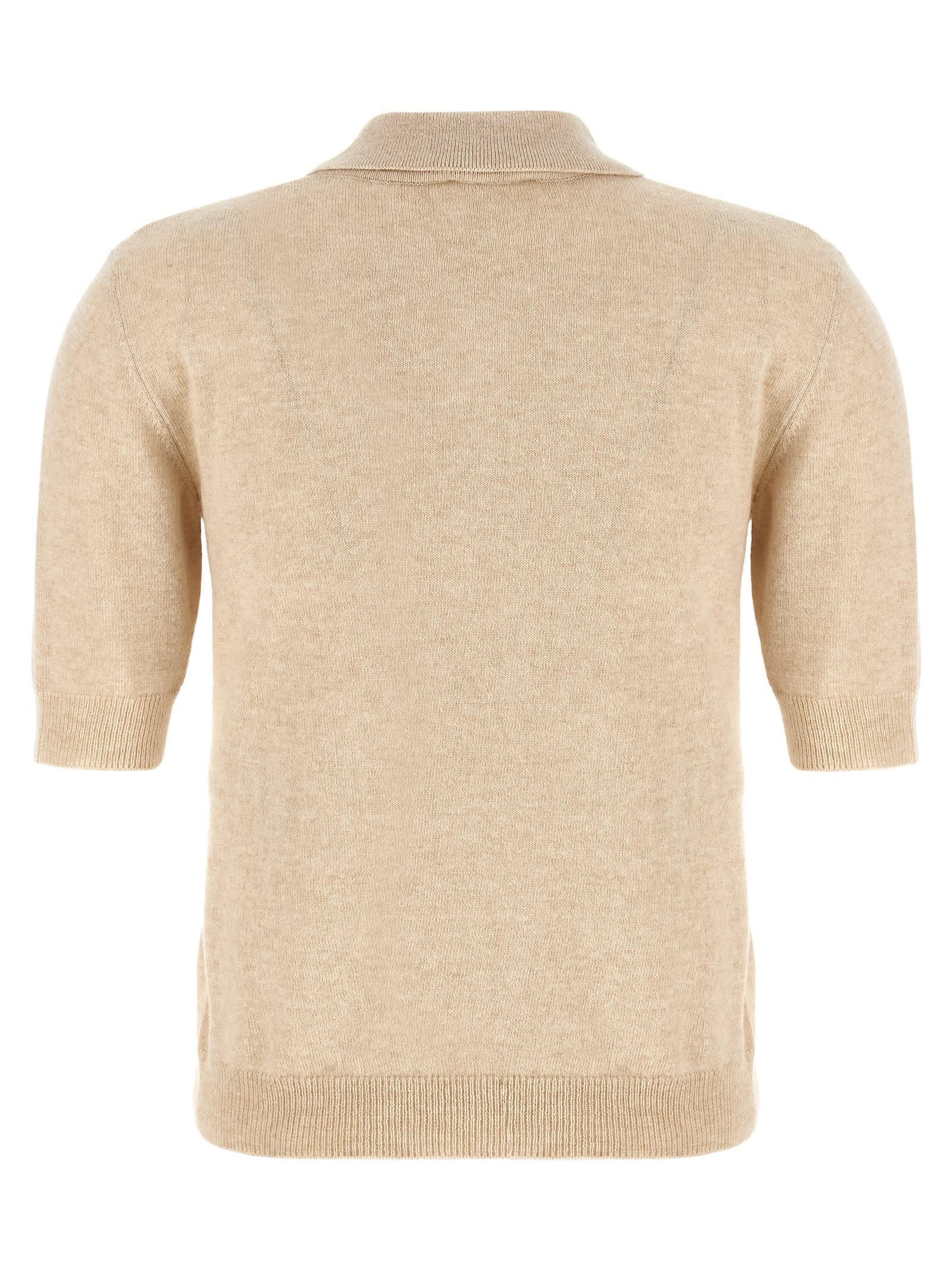 Moschino Polo Embroidery Sweater In Brown