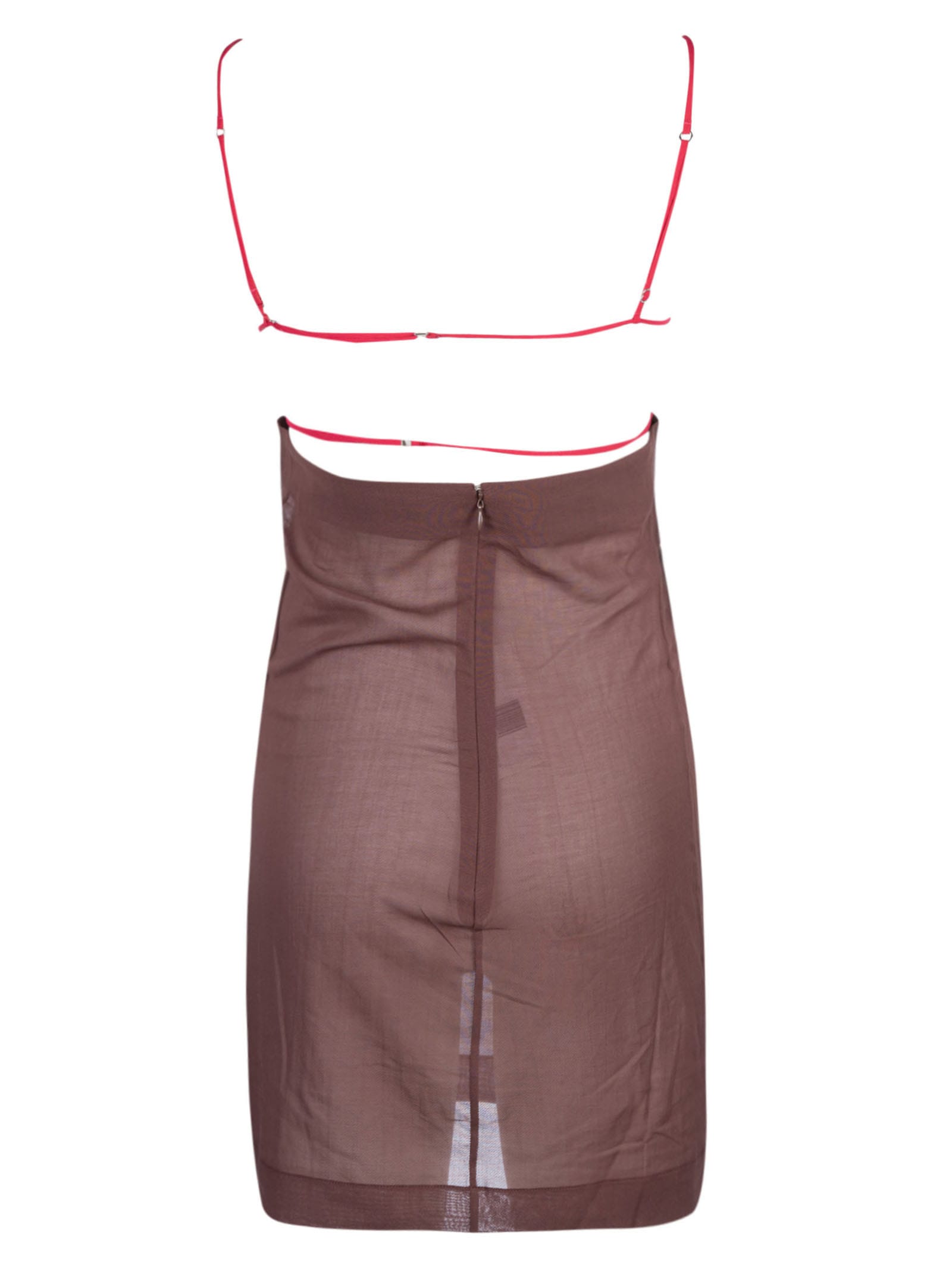 Shop Nensi Dojaka U-wire Mini Fitted Dress In Hot Pink