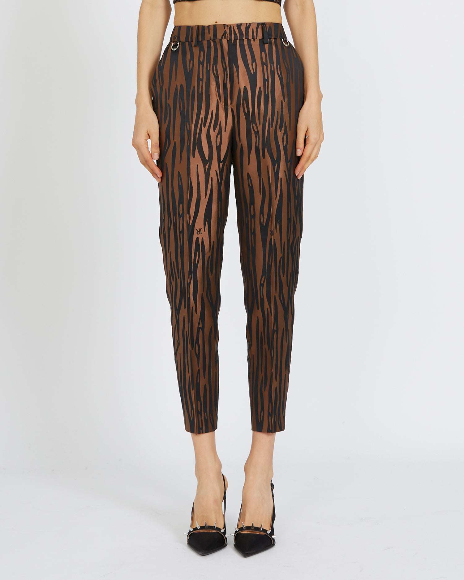 Shop John Richmond Straight Line Trousers With Pattern In Fantasia