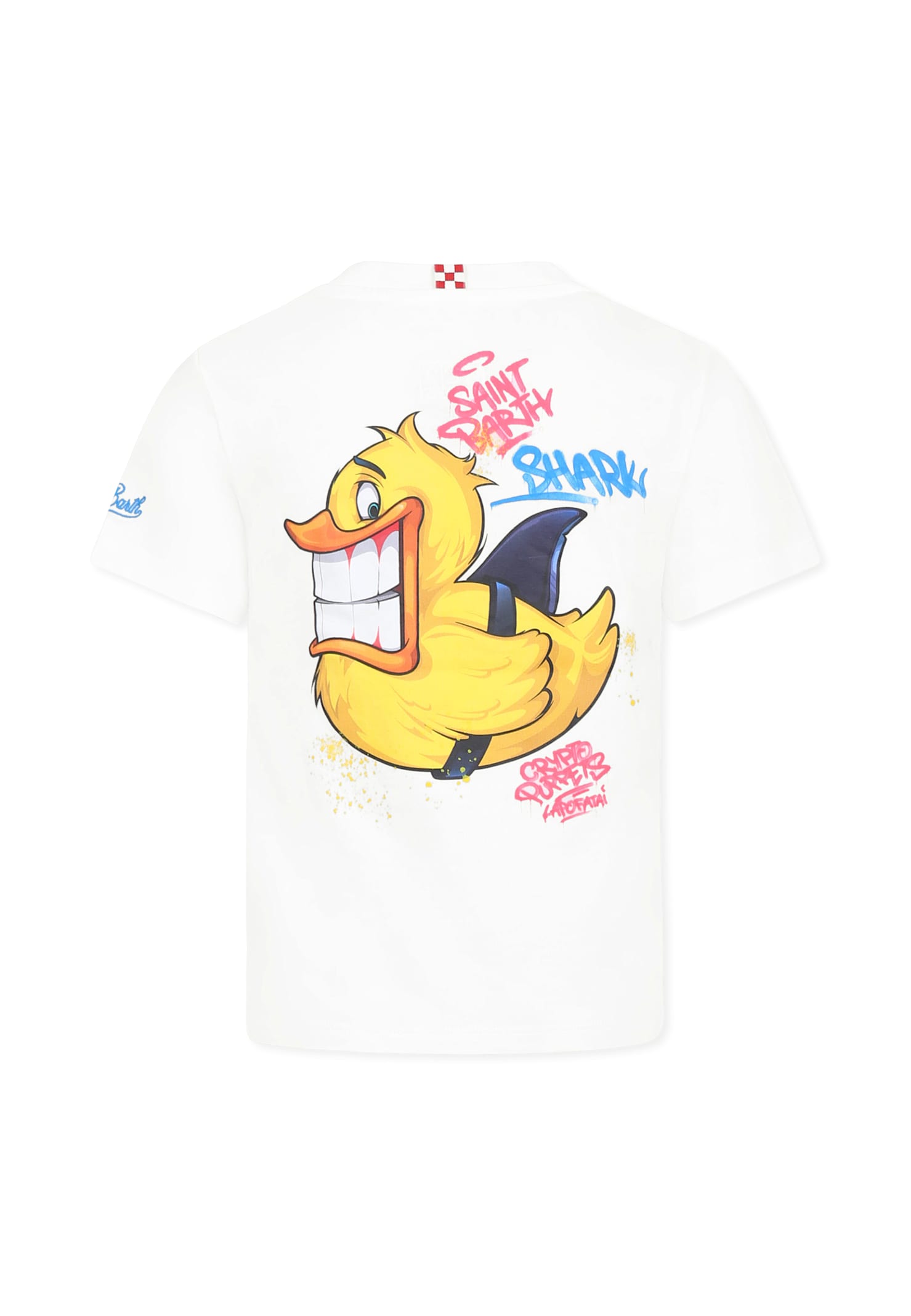 MC2 SAINT BARTH WHITE T-SHIRT FOR BOY WITH DUCK