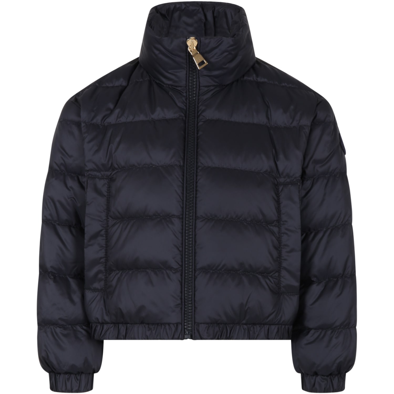 Moncler Blue musa Jacket For Kids With Logo