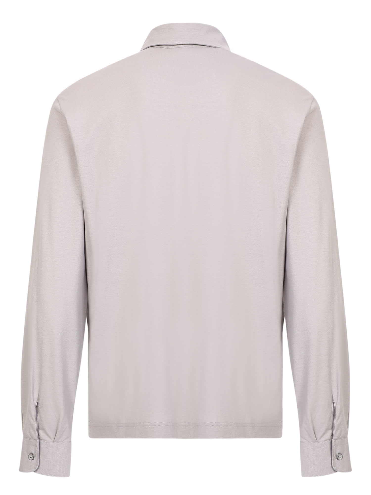 Shop Herno Grey Jersey Polo Shirt