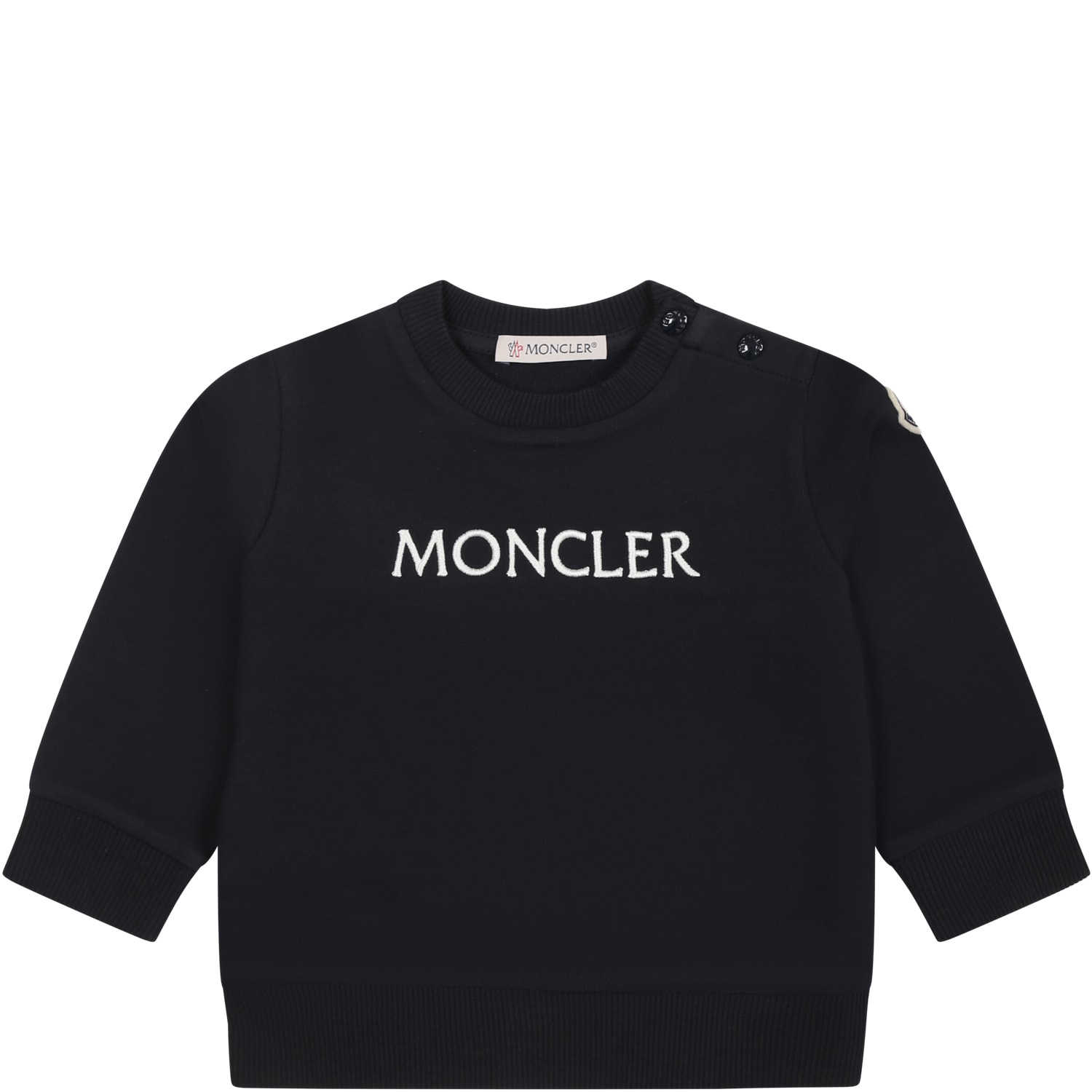 Moncler Kids' Blue Sweatshirt For Baby Girl With Logo