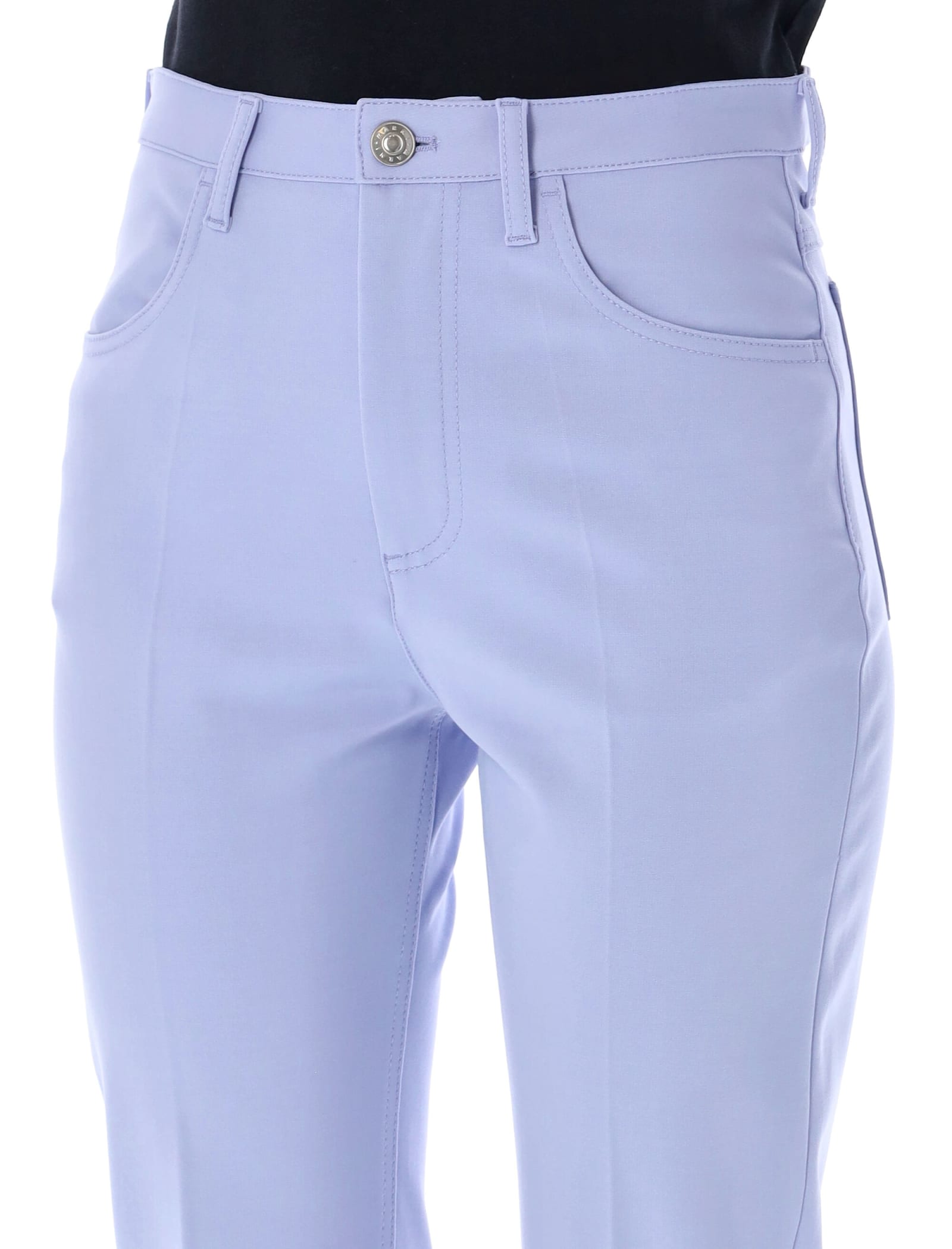 Marni Pressed-crease Straight-leg Trousers In Thistle