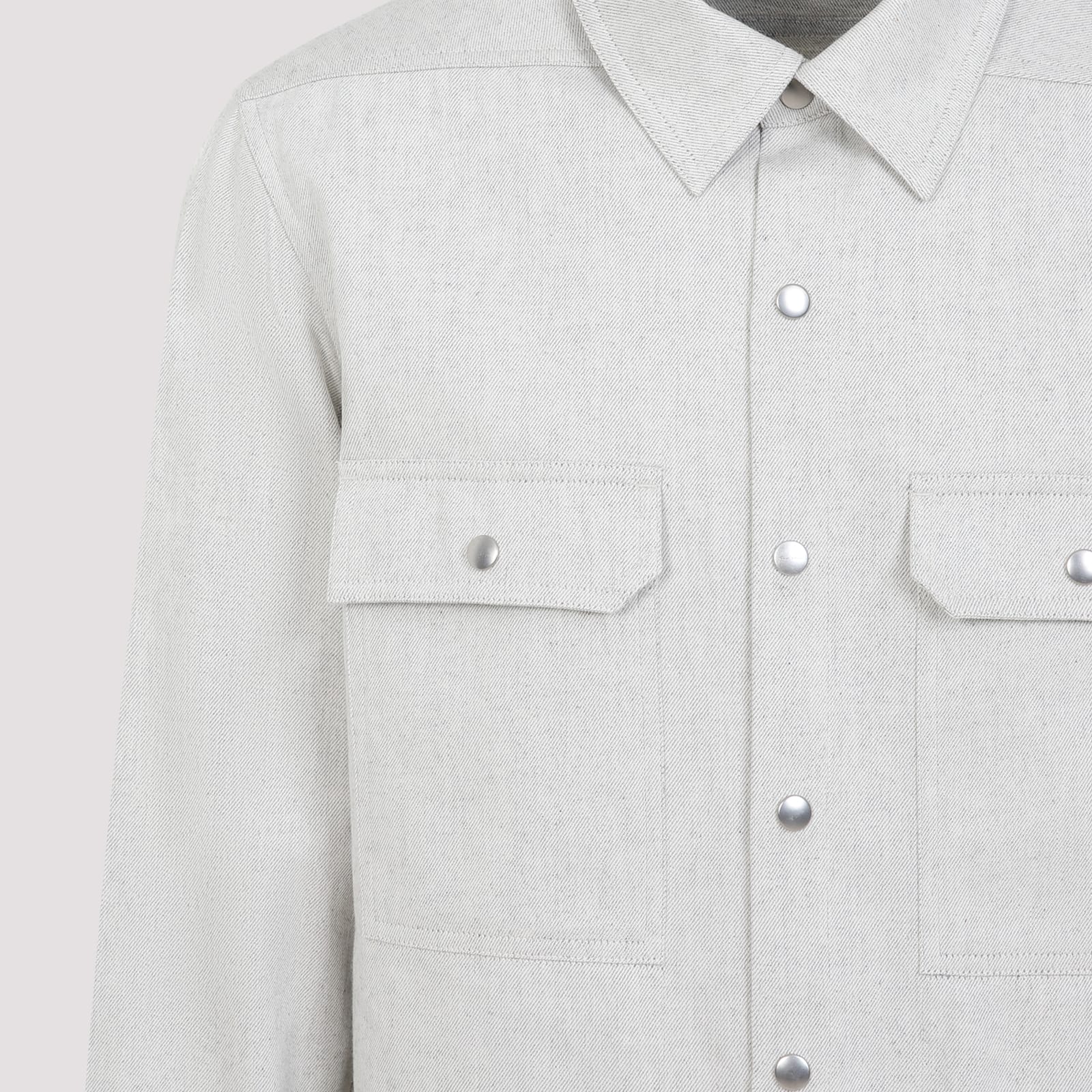 Rick Owens Long-sleeved Overshirt In Blue