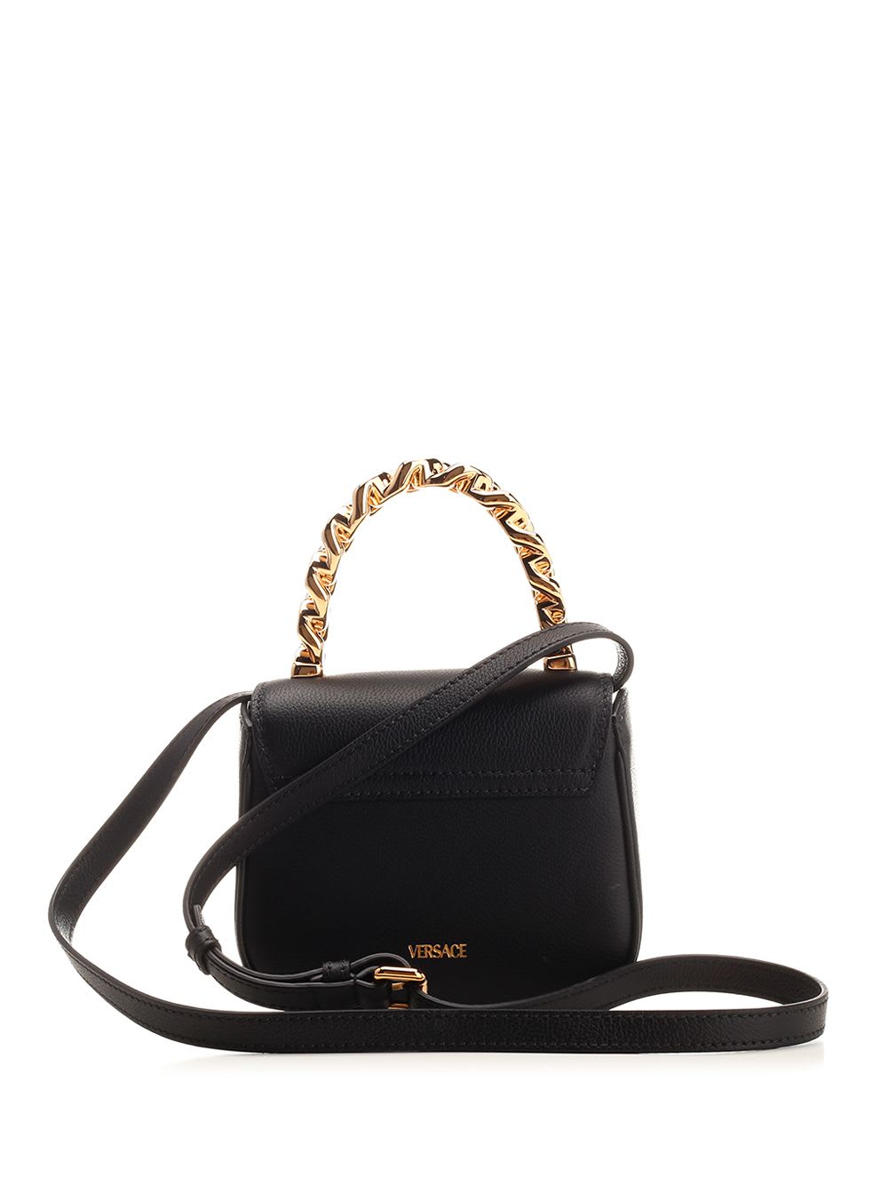 Shop Versace Medusa Top Handle Mini Bag In Black