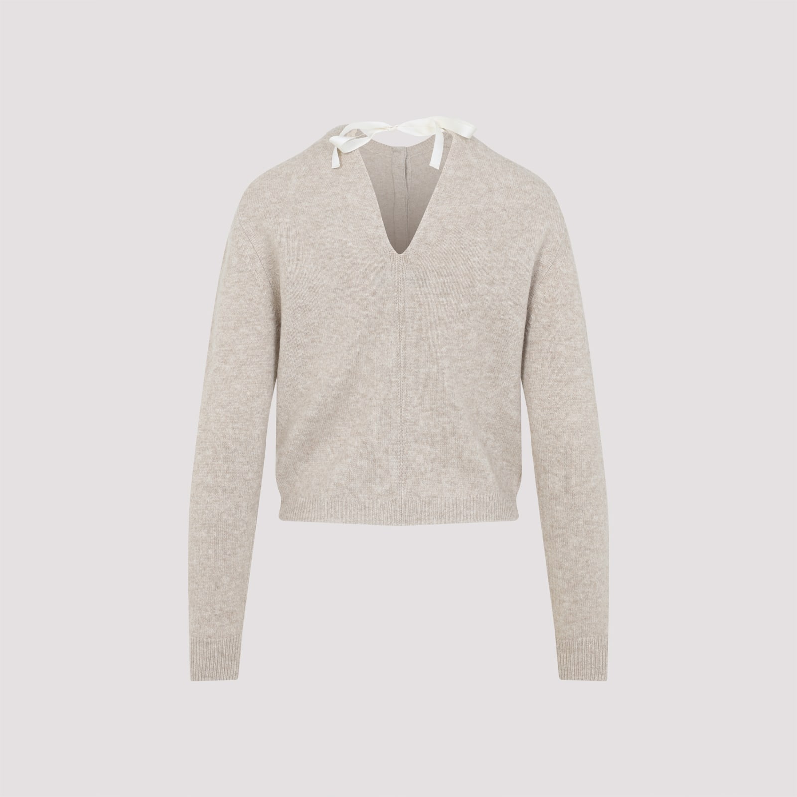 Carven Womens Oat Tie-back Brushed Cashmere Knitted Cardigan In Brown