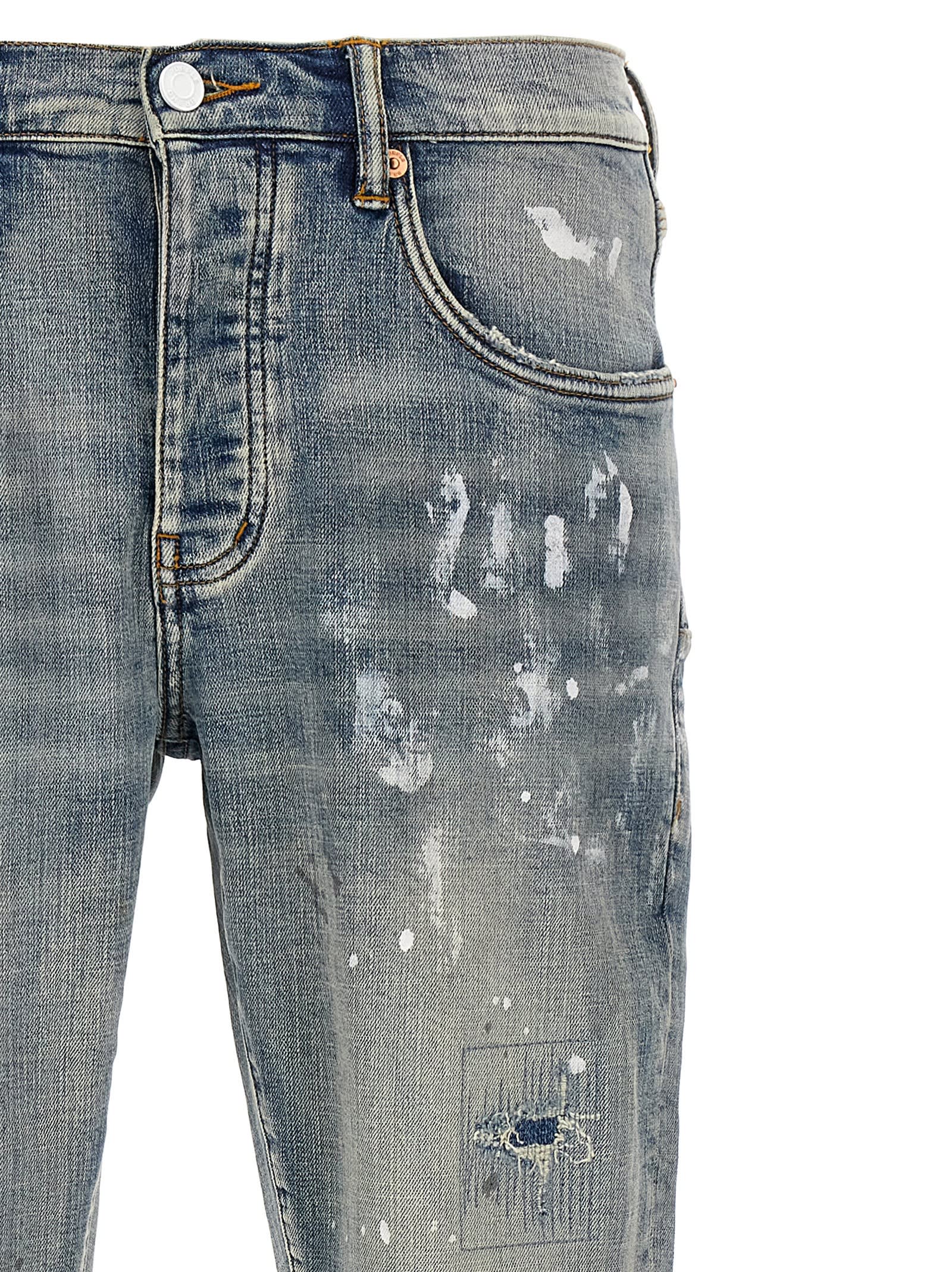 Purple Brand Paint Blowout Slim Fit Jeans In Gray