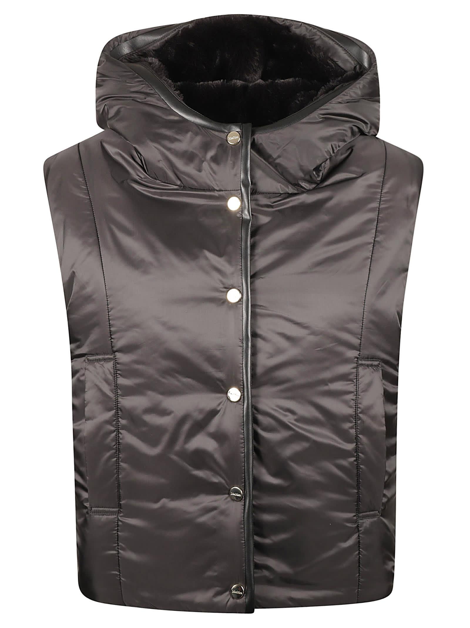 MAX MARA THE CUBE SLEEVELESS BUTTONED PLAIN GILET 