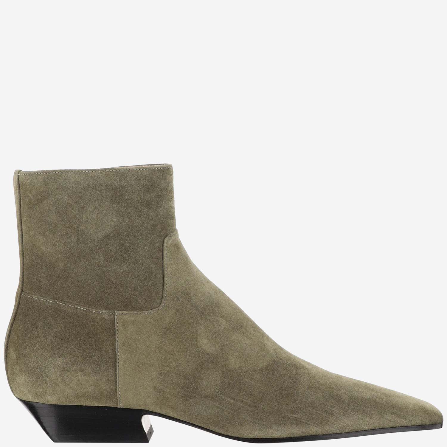 Khaite Suede Ankle Boots In Khaki