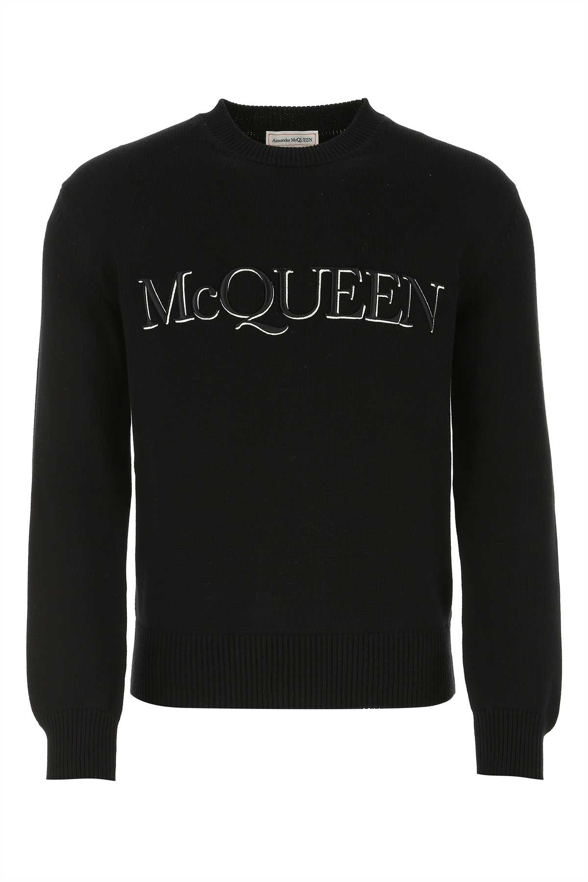 Shop Alexander Mcqueen Black Cotton Sweater In 1011