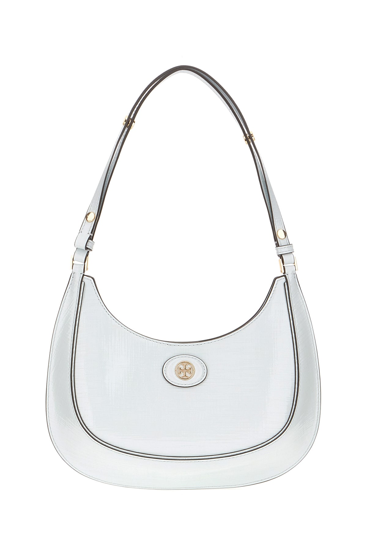 Shop Tory Burch Ice Leather Robinson Shoulder Bag In Ice Blue