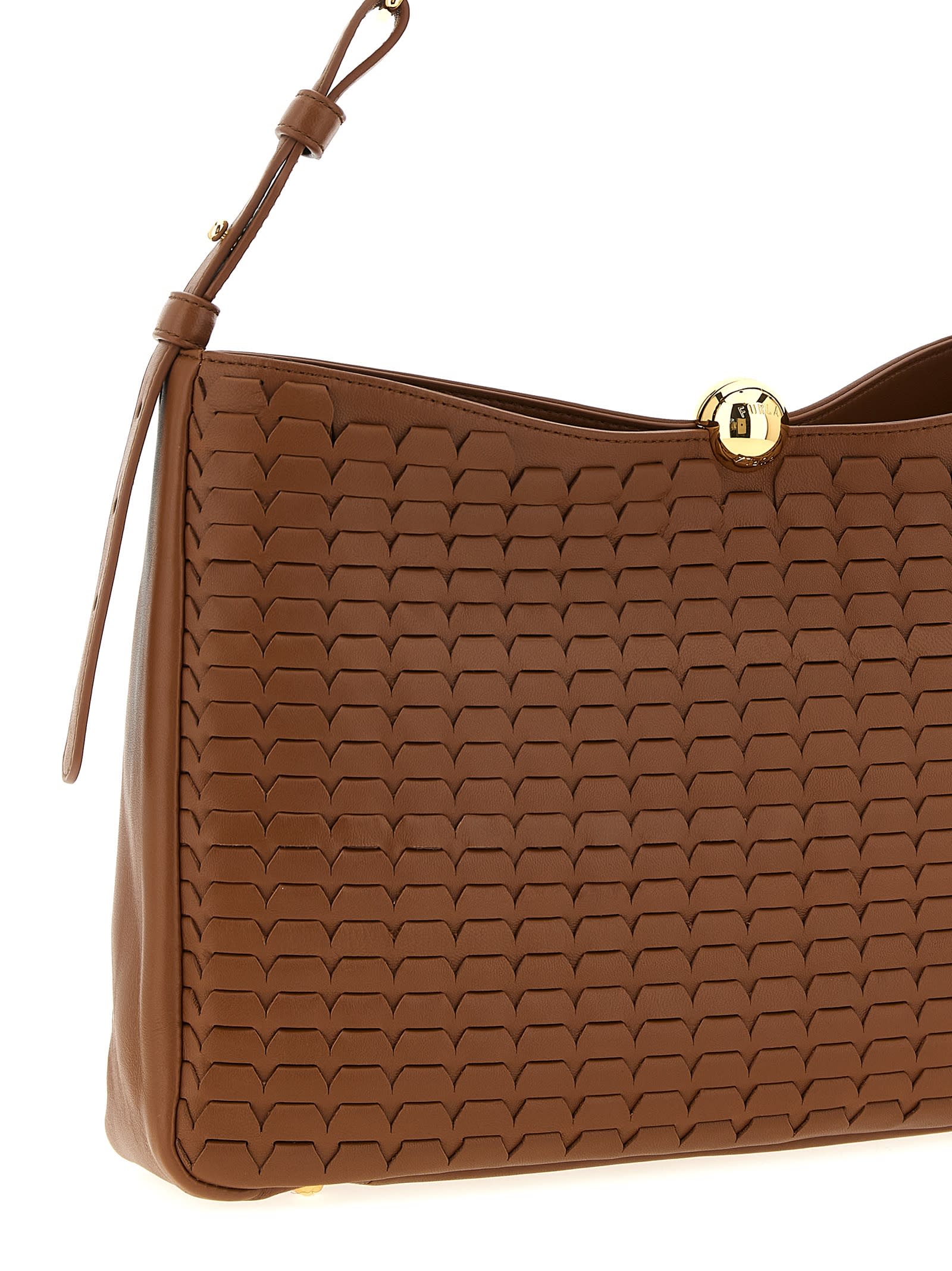 Furla Sfera Soft Shoulder Bag In Brown