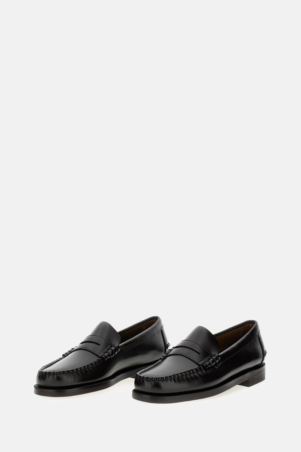 Sebago Round Toe Slip-on Moccasins With Cut-out Upper Design In Black
