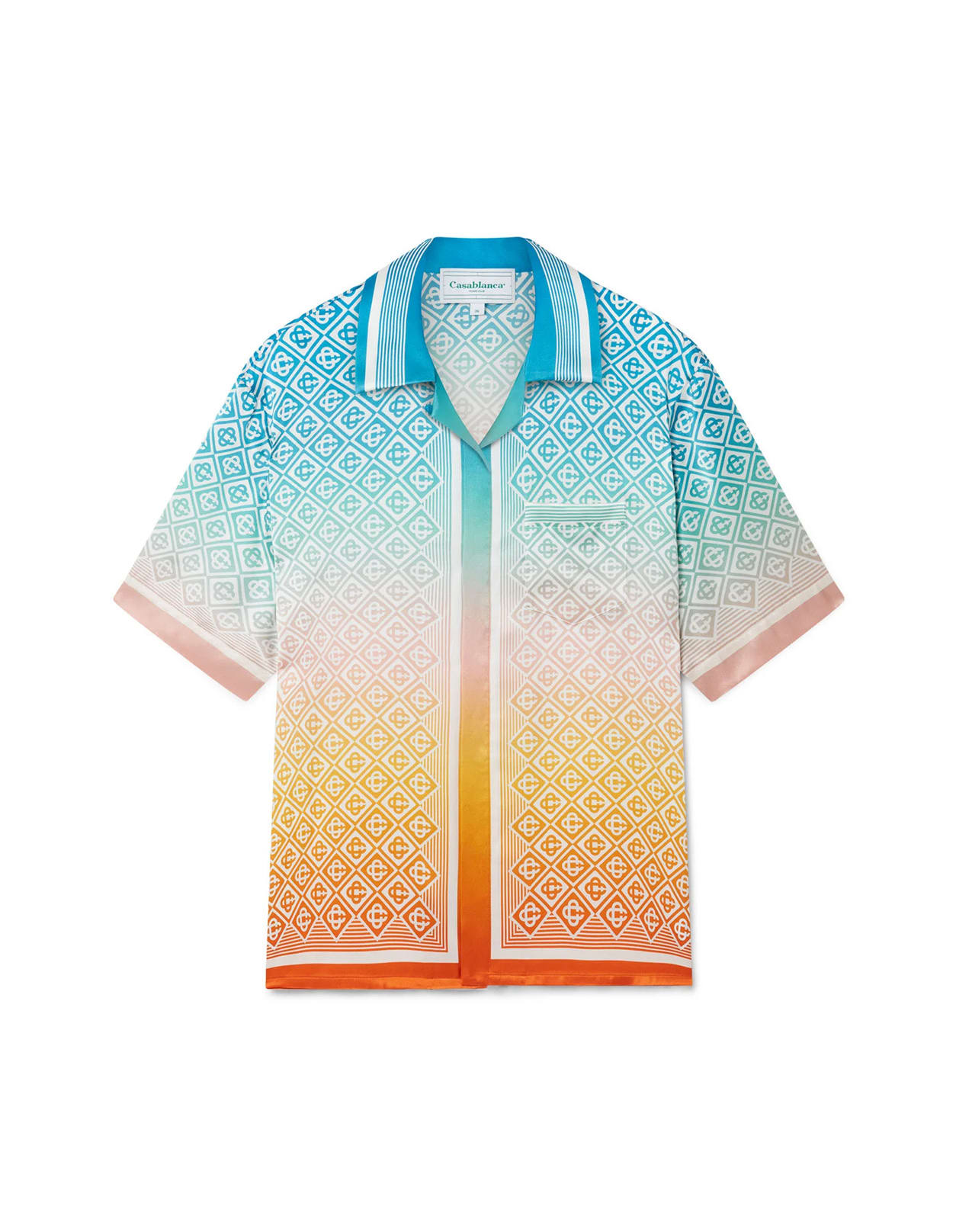 Shop Casablanca Gradient Monogram Silk Shirt