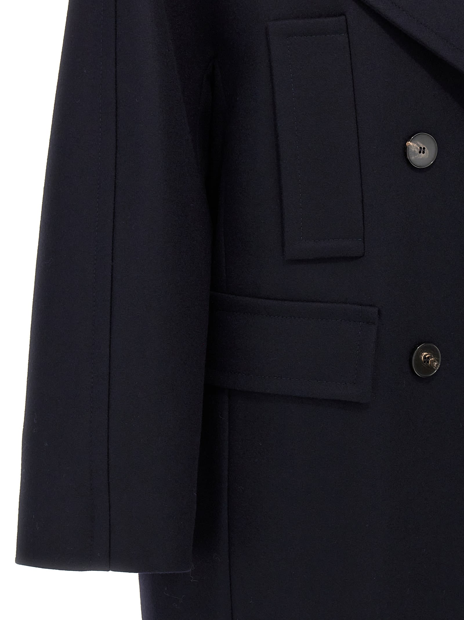 Shop Alberto Biani Double-breasted Coat In Blue