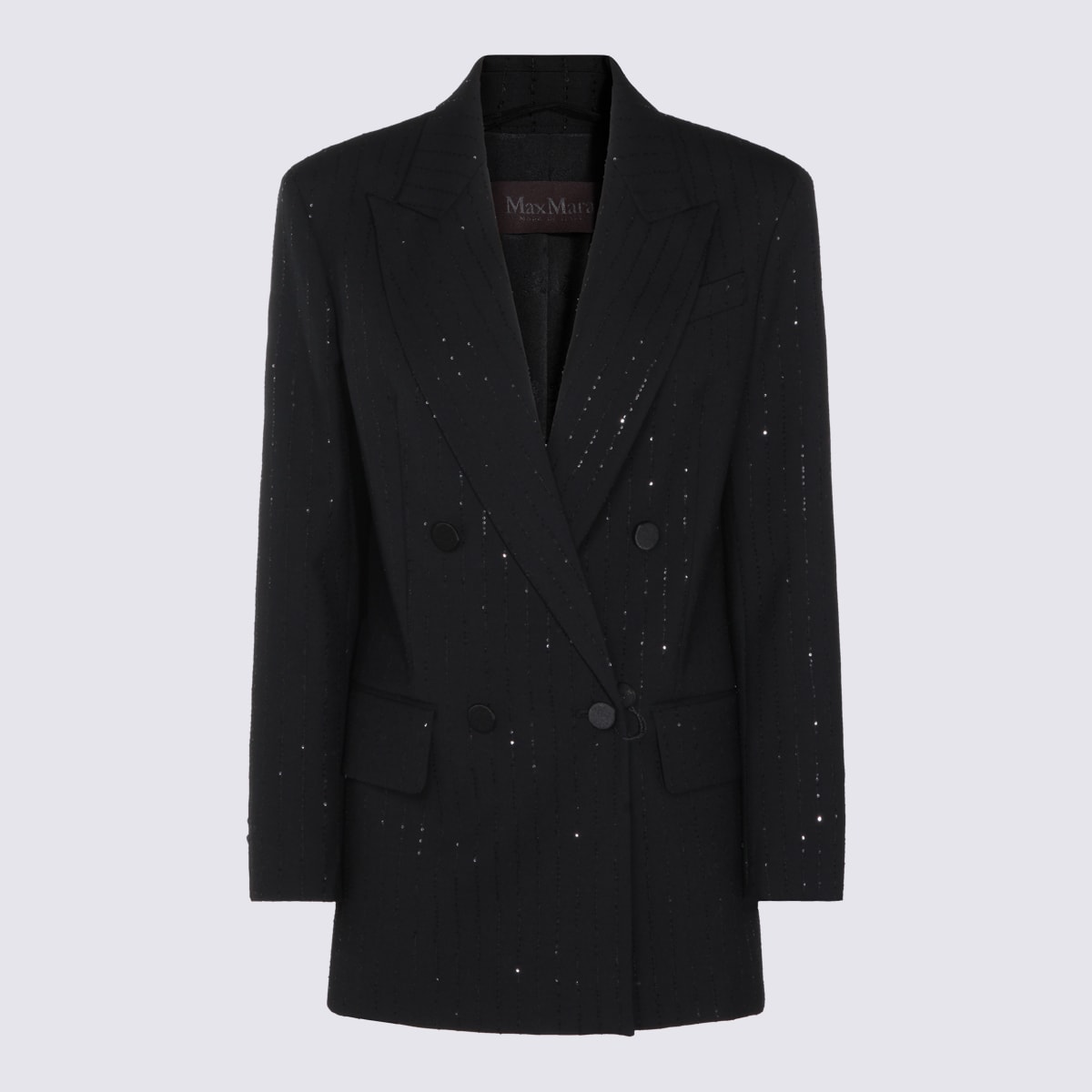Max Mara Black Wool Appia Blazer In Black