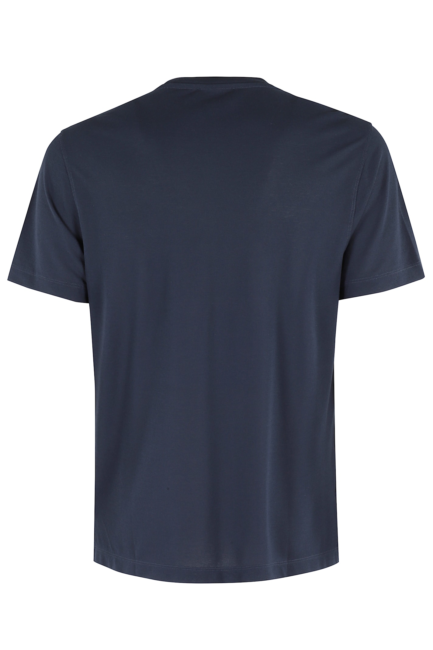 Zanone Regular-fit Cotton Knit Sweater With Ribbed Trims In Blu Aperto