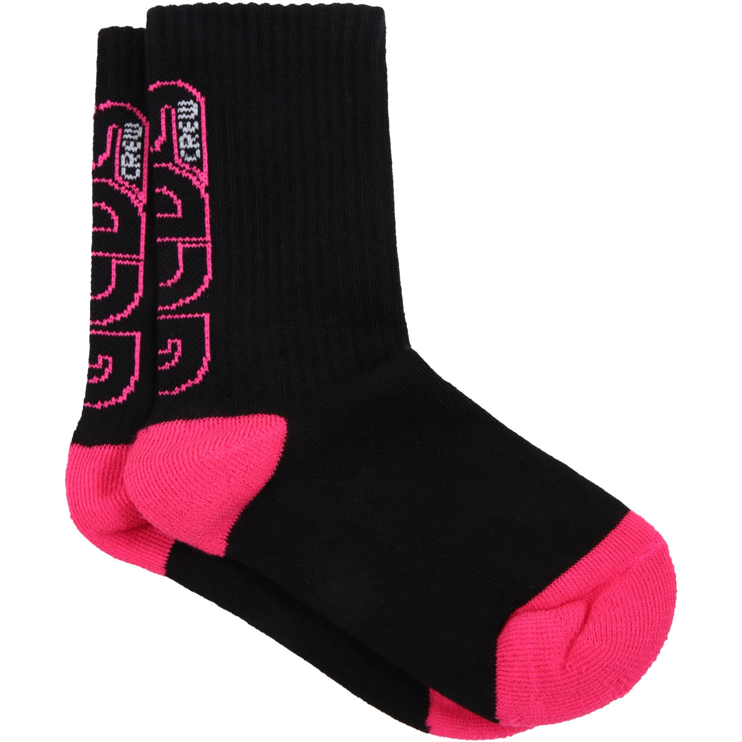 GCDS Mini Black Socks For Girl