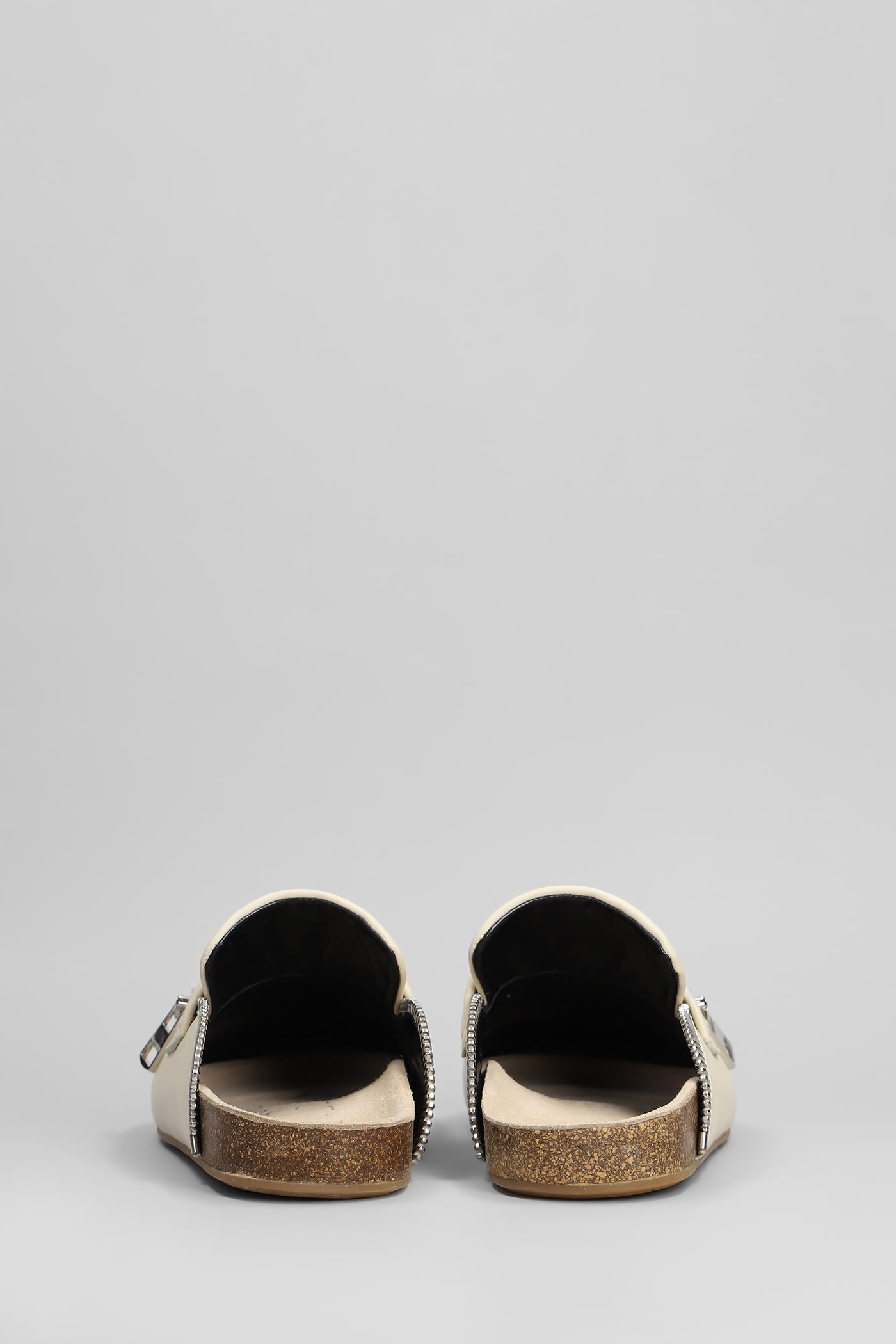 Jw Anderson Biker Loafer Slipper-mule In Beige Leather In Beige