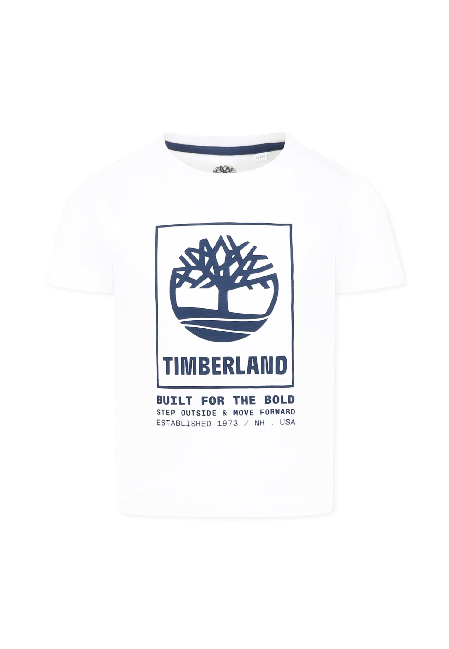 Timberland White T-shirt For Boy With Logo In White