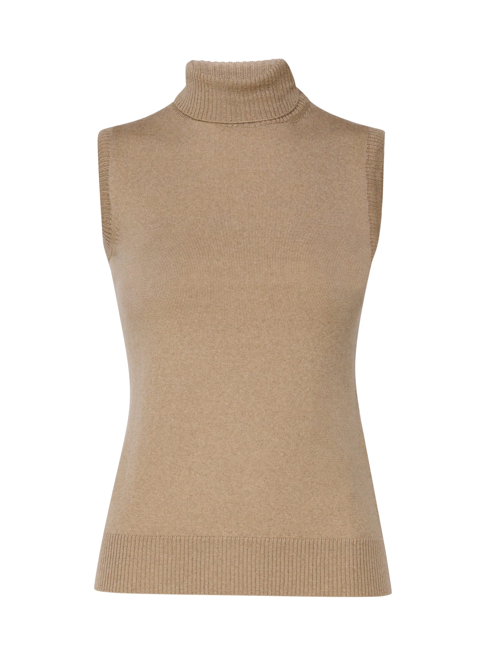 Shop Sportmax Ardenza Top With Turtelneck In Camel