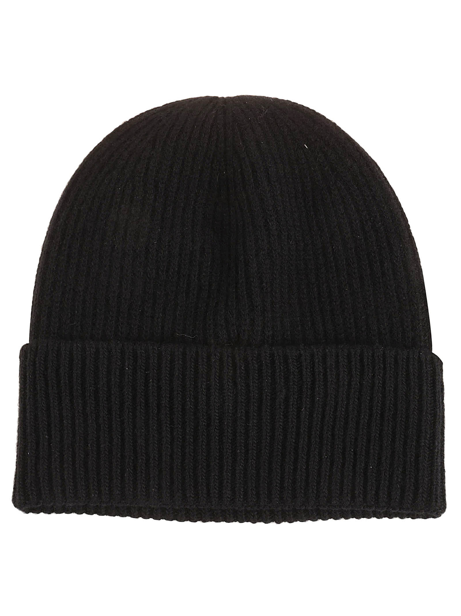 Shop Moncler Logo Patch Ribbed Beanie In Black