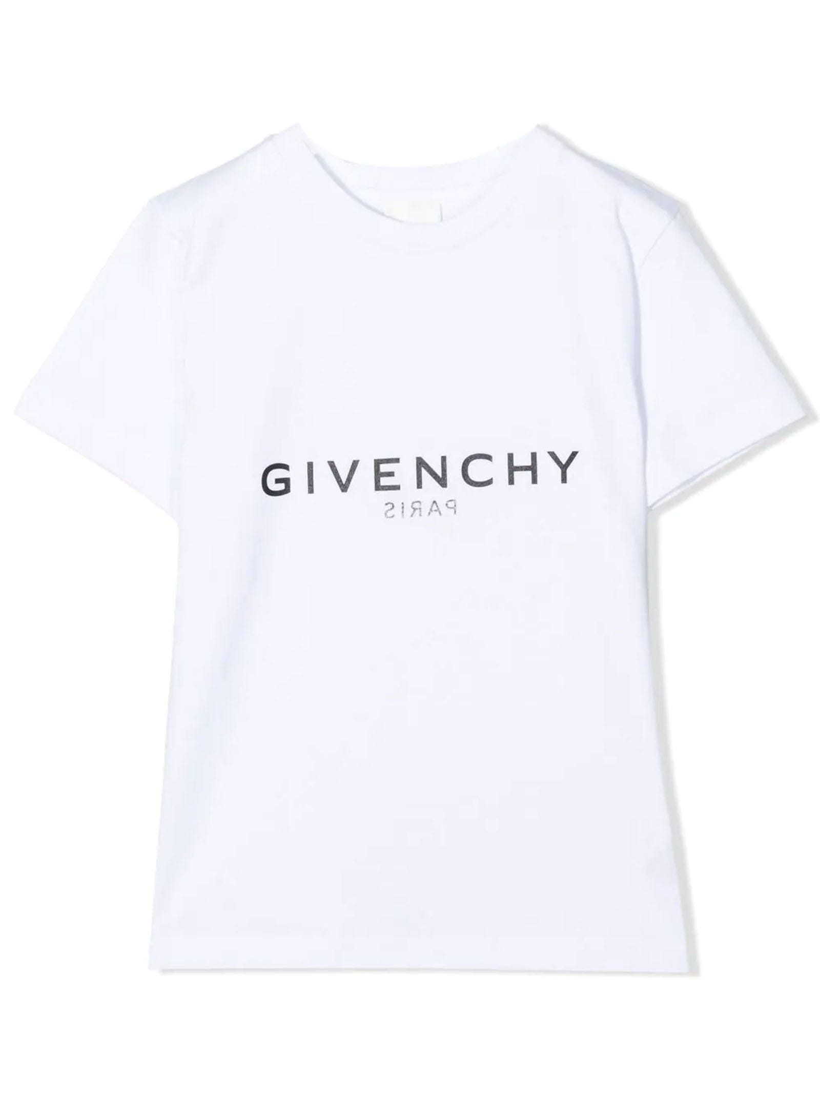 Givenchy Kids' White Cotton Tshirt In Bianco