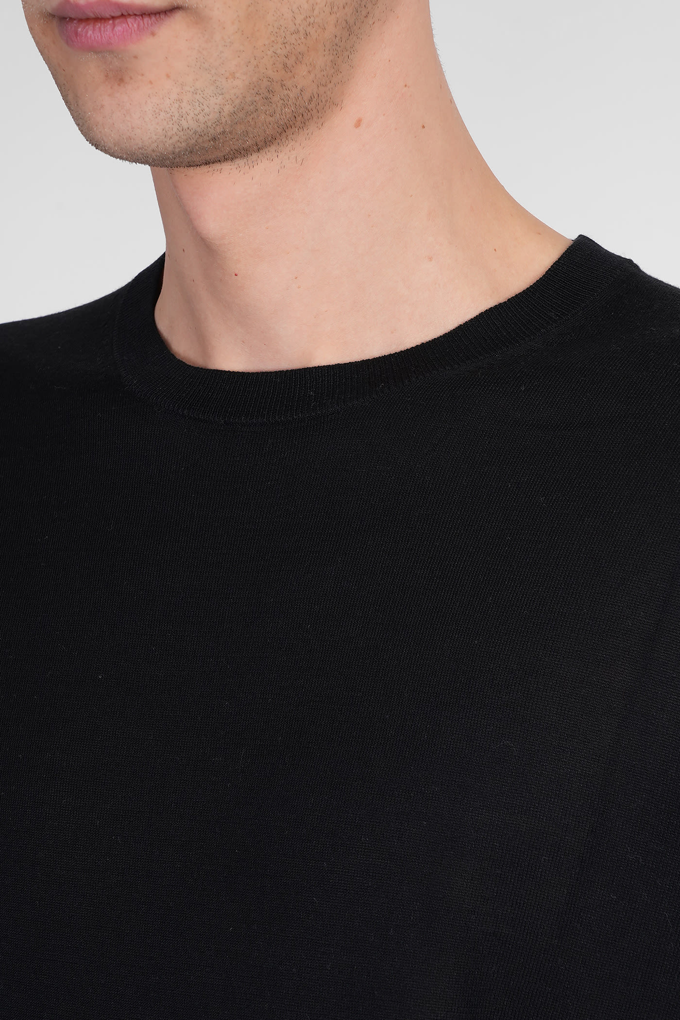 Ballantyne Knitwear In Black Silk In Black
